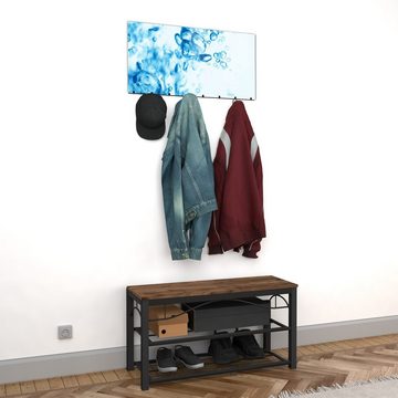 Primedeco Garderobenpaneel Magnetwand und Memoboard aus Glas Blaue Wasser Blasen
