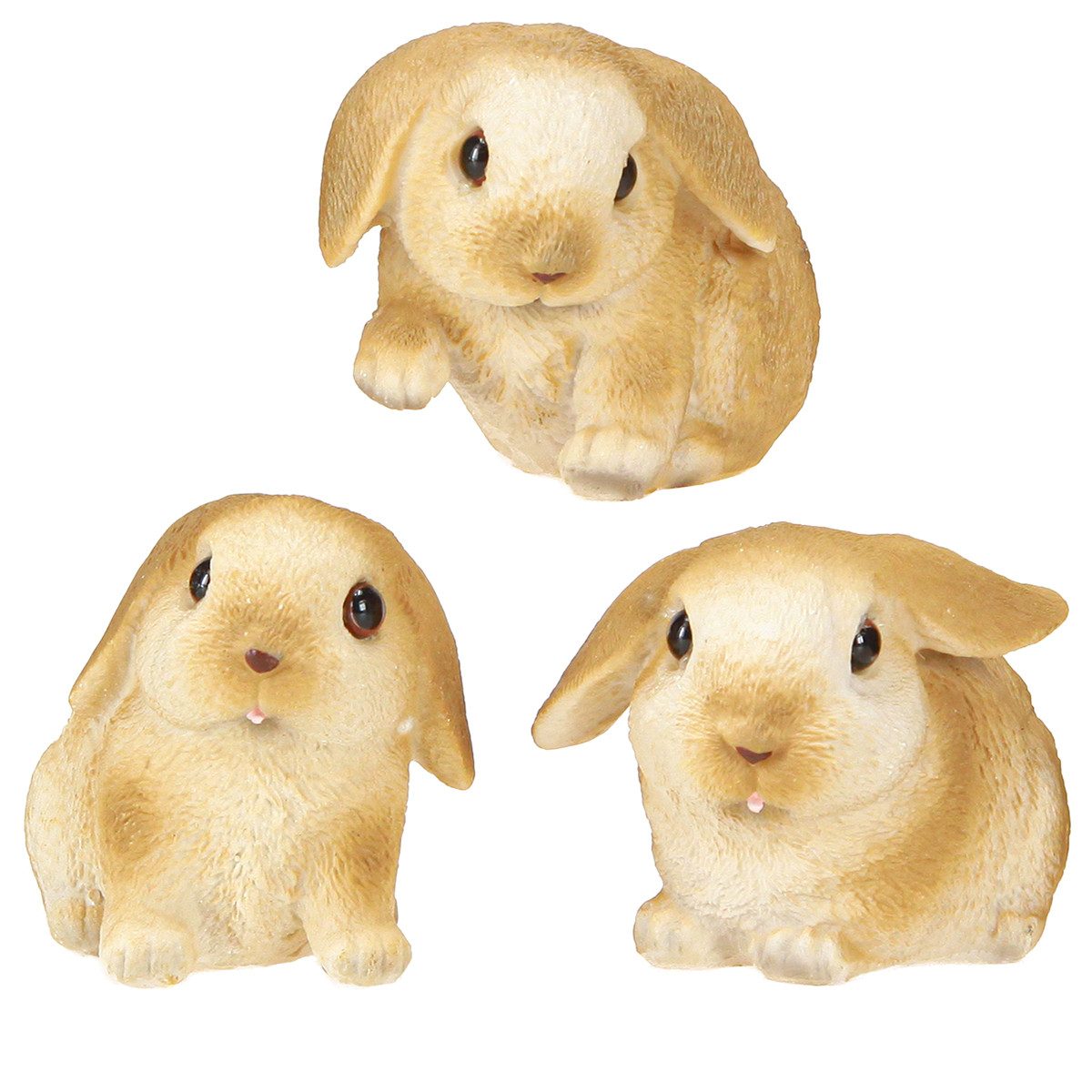 Kaemingk Osterhase Kleine Deko Osterhasen Set 3 Stk Polyresin Frühling, 3 Stück