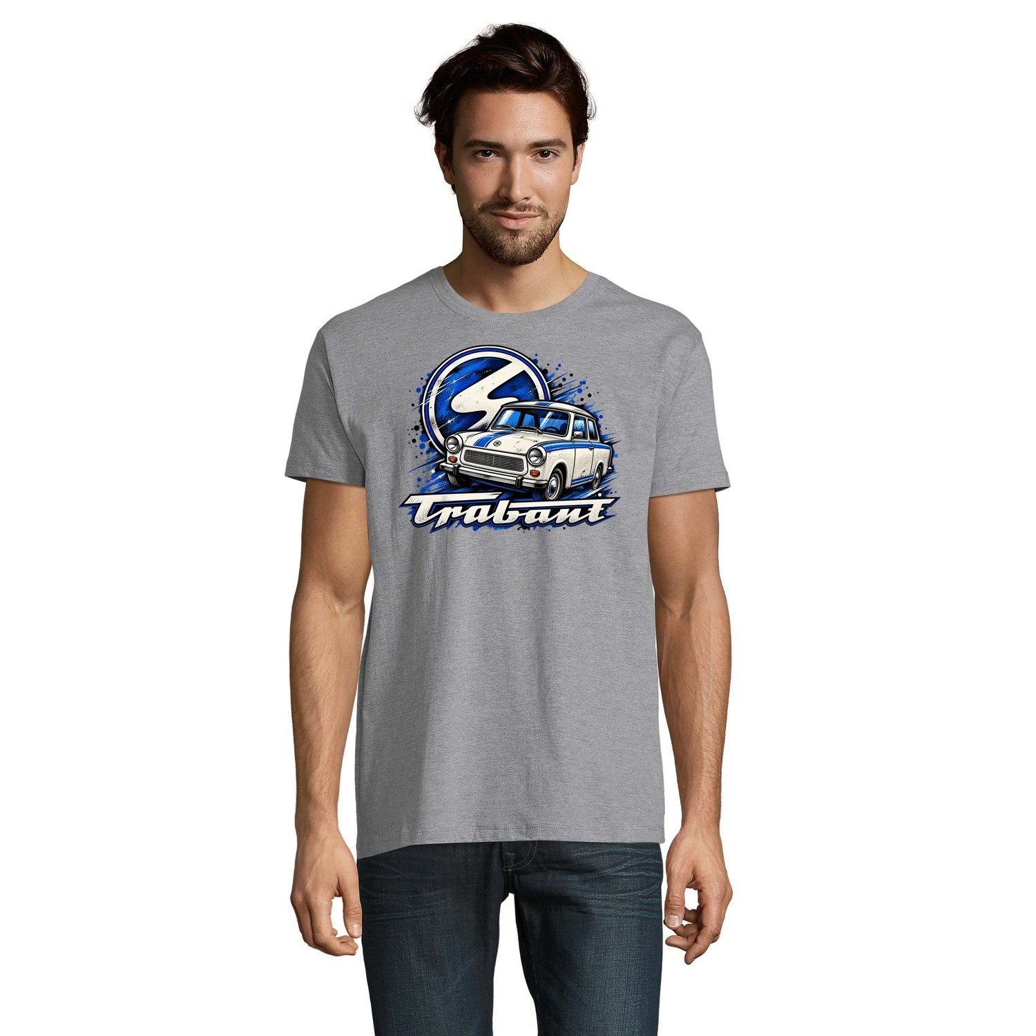 Blondie & Brownie T-Shirt Trabant Herren T Shirt mit Retro Automotiv (Einzelartikel) Sachsenring Nostalgie Klassik