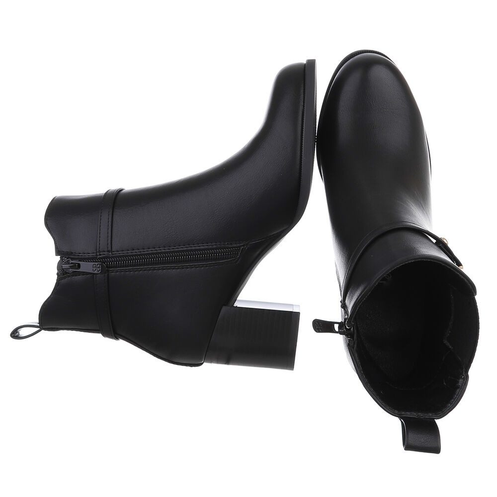 Ital-Design Elegante Ankle Boots mit Blockabsatz und dekorativem Verschluss günstig online kaufen