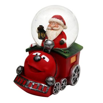 SIGRO Weihnachtsfigur Polyresin Schneekugel, 1 Stück (Stück, 1 St., 1 Schneekugel mit Eisenbahnmotiv)