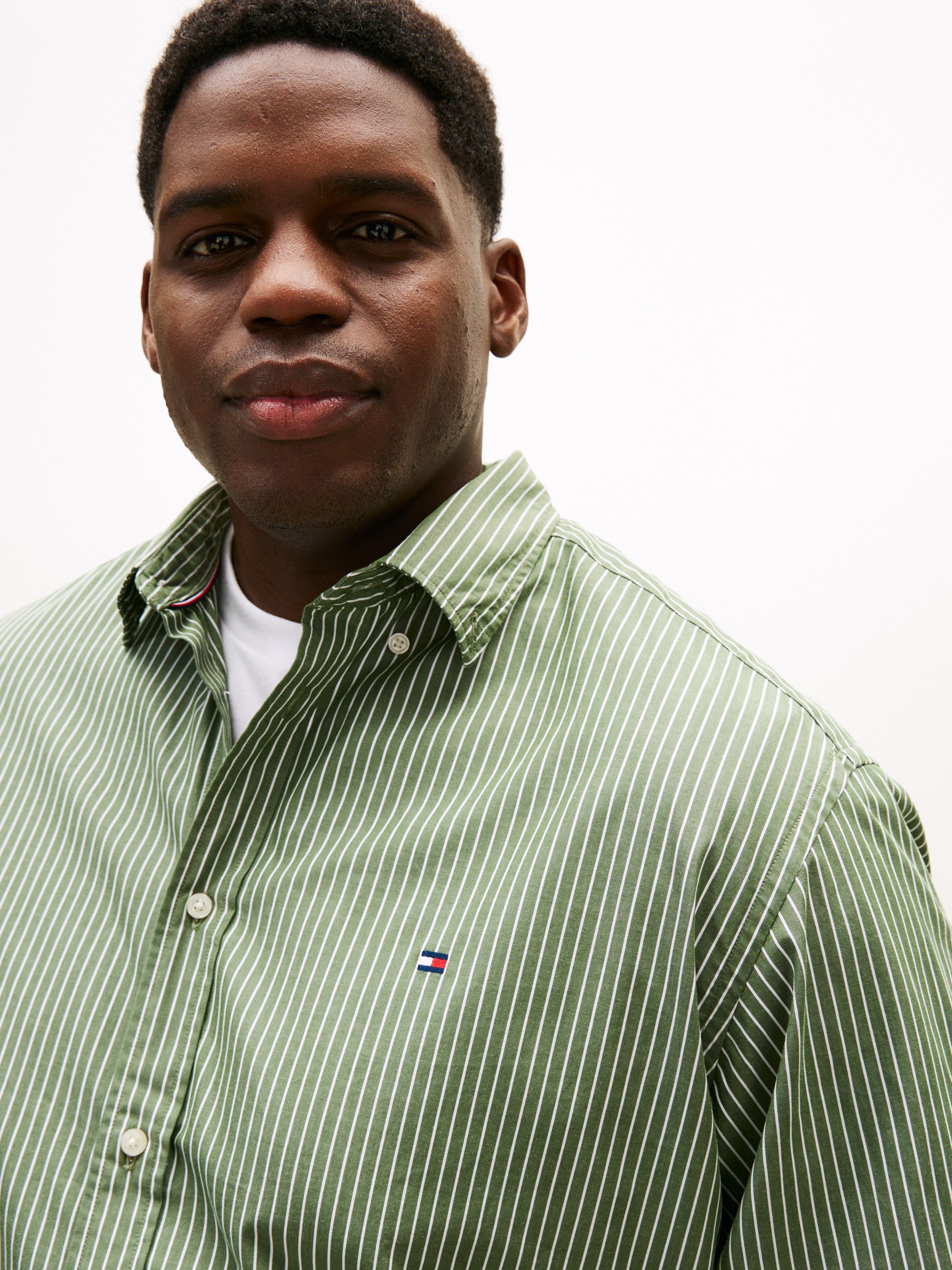 Tommy Hilfiger Big & Tall Langarmhemd BT - CORE HAIRLINE POPLIN Große Größen, regular fit, Button-down-Kragen