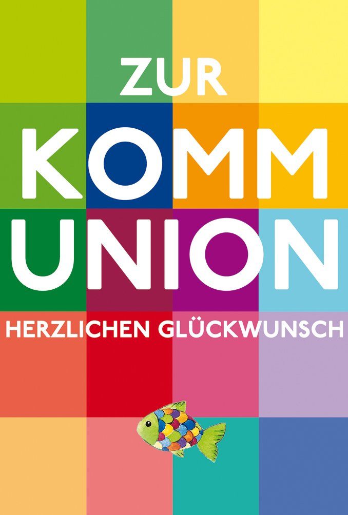BSB Grußkarten Kommunion - Glückwunschkarte im Format 11,5 x 17 cm mit Briefumschlag