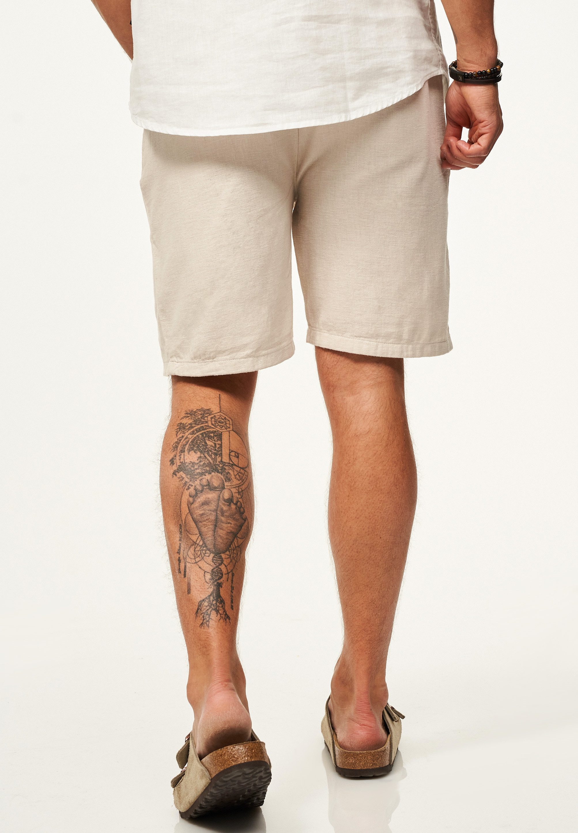behype Chinoshorts für Herren als luftig leichte Sommershorts - Kurze Hose Leinen Shorts Bermuda im Regular-Fit für den Sommer – Bild 5 von 5