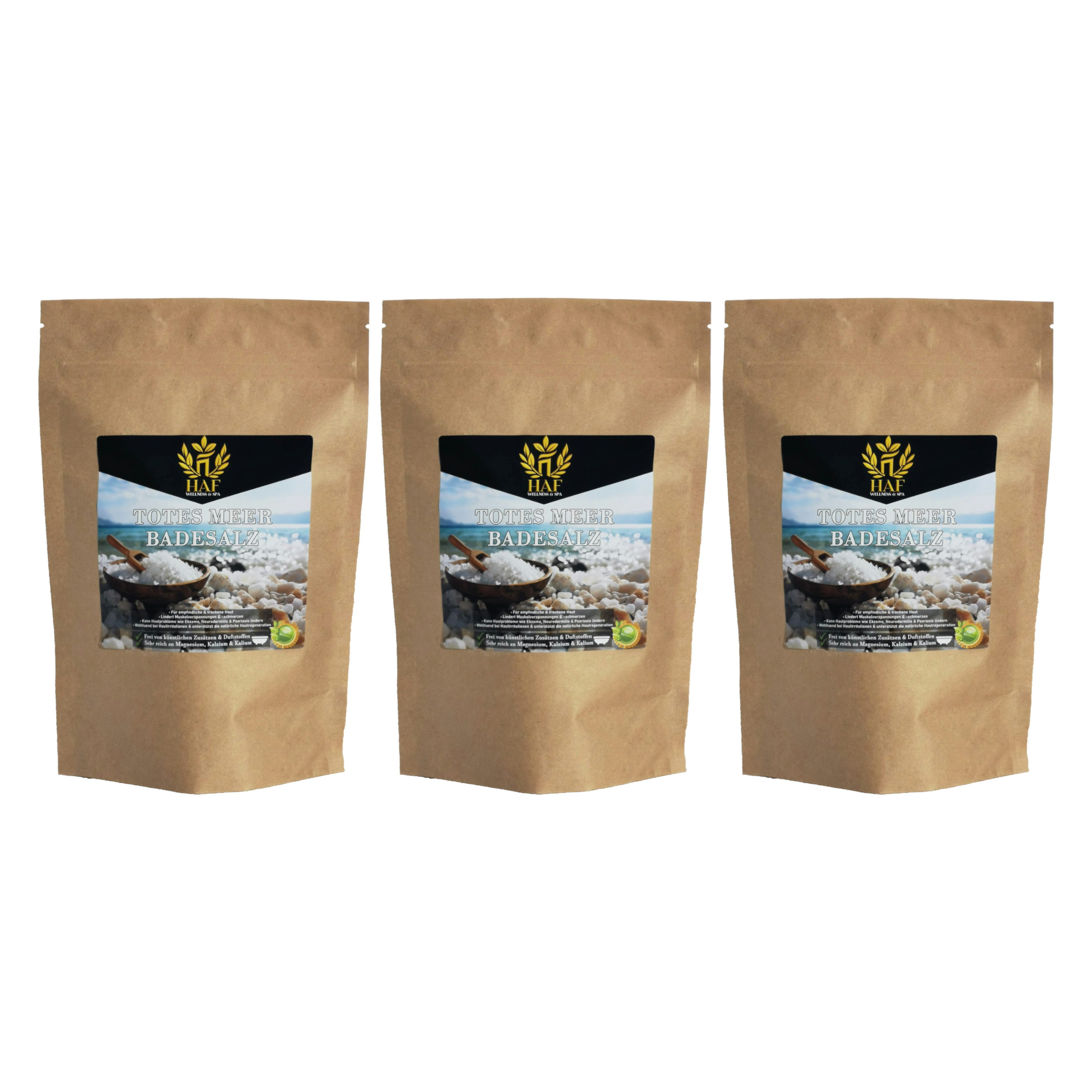 HAF Badesalz Premium Totes Meer Badesalz 1-25kg 100% reines Meersalz als Badezusatz, 1-tlg., Naturbelassen direkt vom toten Meer