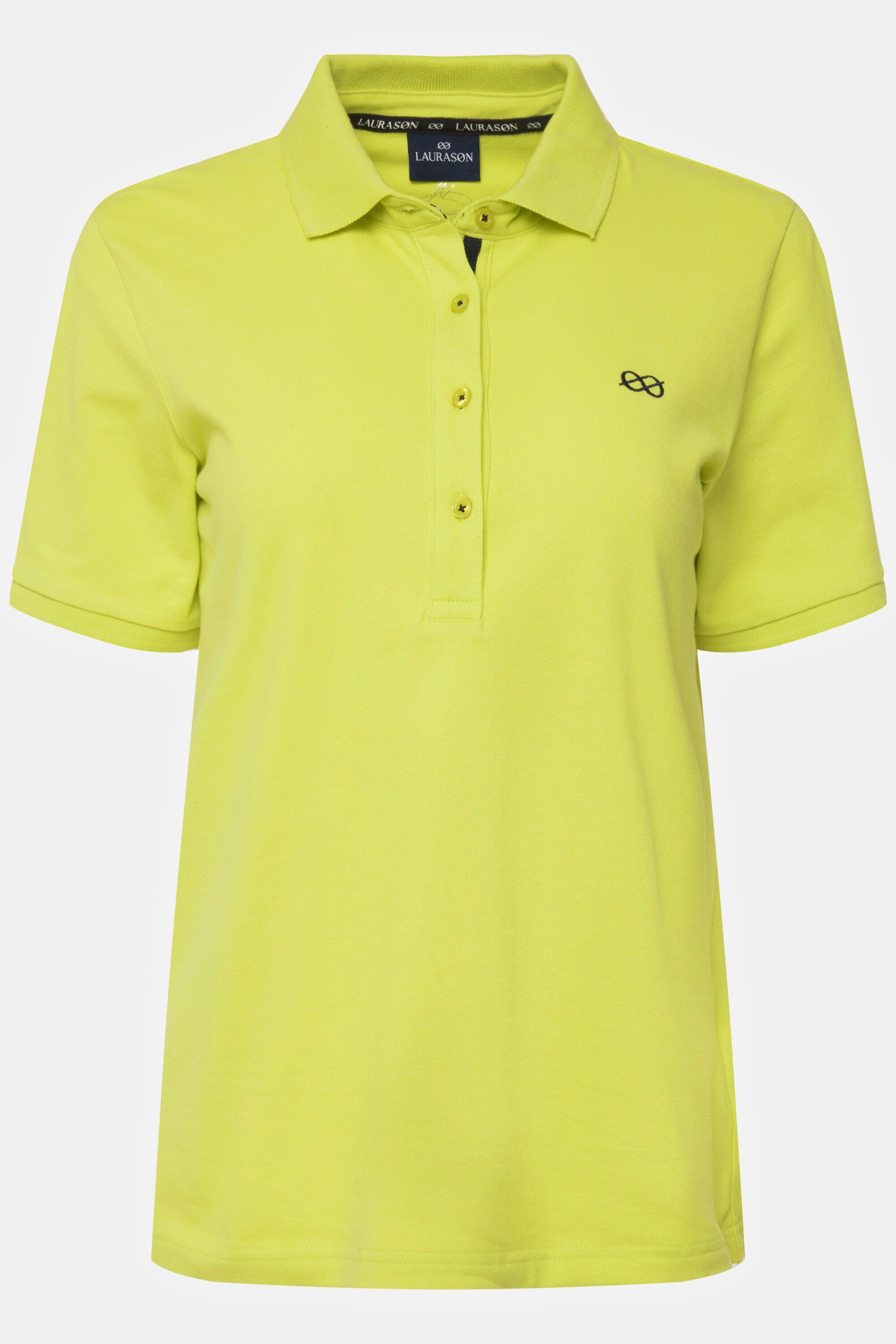 Piqué Poloshirt Poloshirt Polokragen limonengrün Laurasøn Halbarm