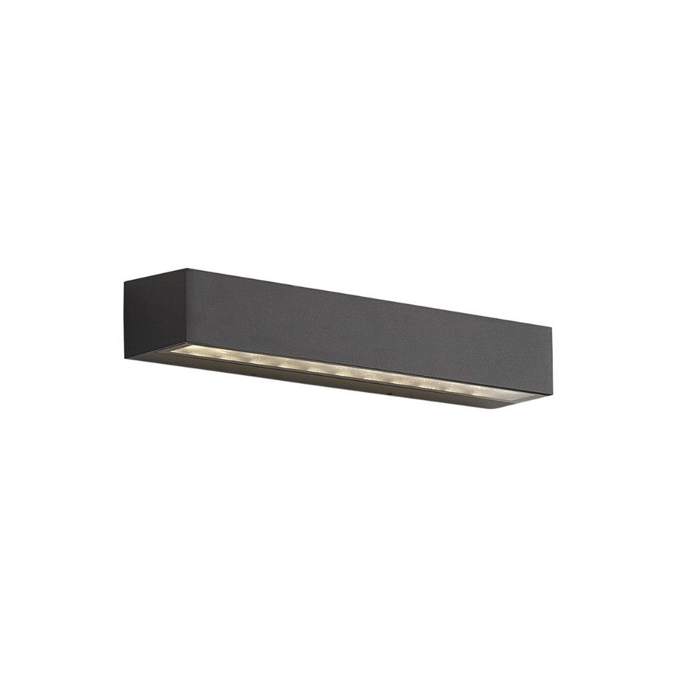 Qazqa Außen-Wandleuchte Hannah, LED fest integriert, Extra-Warmweiß, QAZQA Außen Wand­leuchte, integrated, Schwarz, Aluminium, Industrie