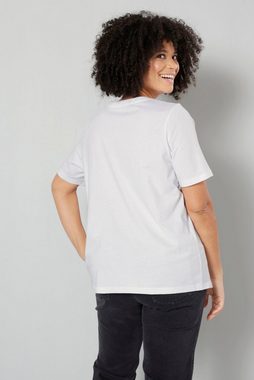 Sara Lindholm Rundhalsshirt T-Shirt Classic Fit Print mit Schrift Rundhals