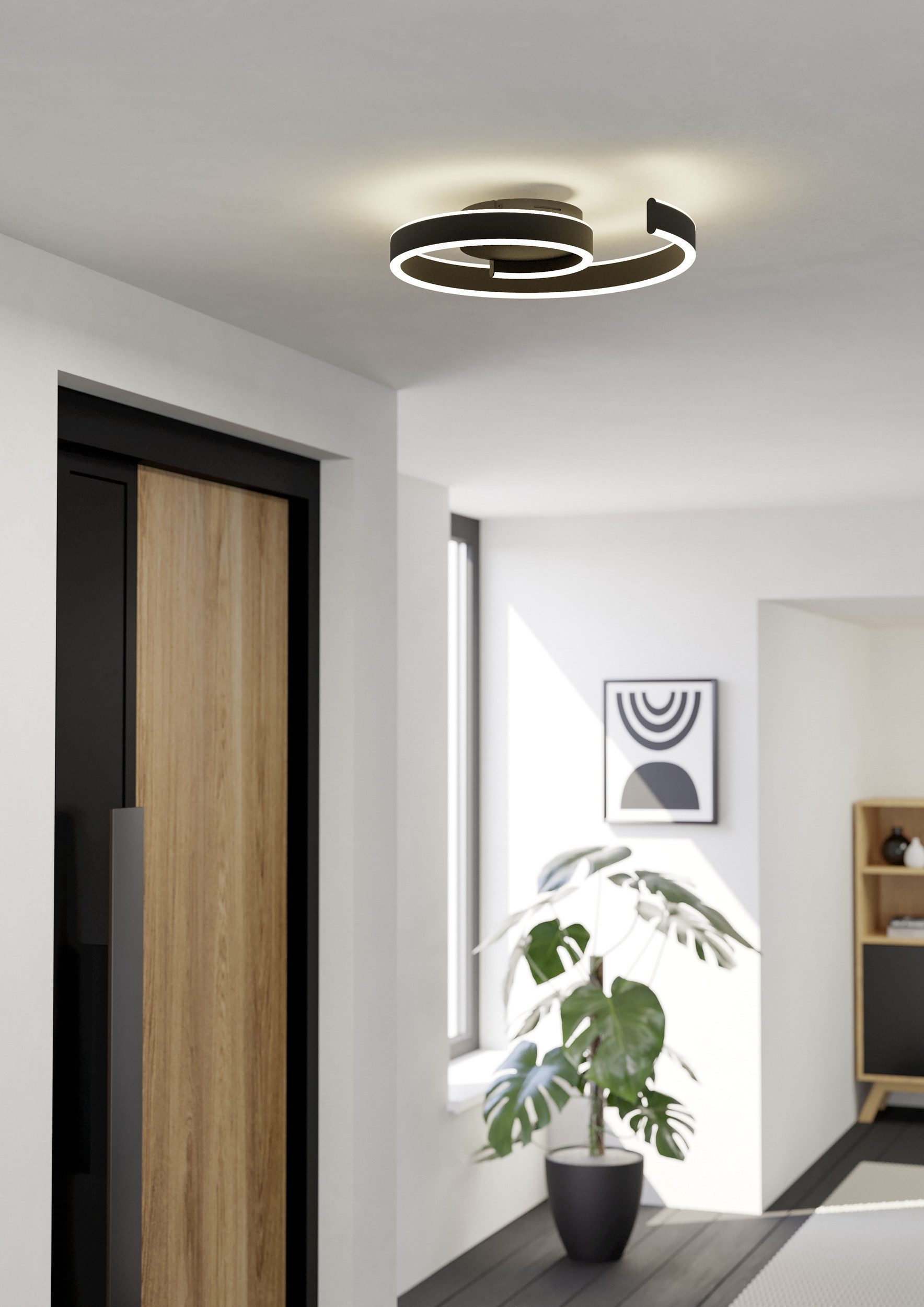 EGLO LED Deckenleuchte ANDABAIA-Z Deckenlampe - Alu, Stahl - LED - 37W - IP20, Bluetooth, CCT - über Fernbedienung, Dimmfunktion, Farbwechsel, Memoryfunktion, Nachtlichtfunktion, Weckerfunktion, dimmbar über Fernbedienung, mehrere Helligkeitsstufen, LED fest integriert, Kaltweiß, Neutralweiß, Warmweiß, Wohzimmerlampe, Esszimmerlampe, Flur, Schlafzimmer, L46,5xB39 x H7,5cm