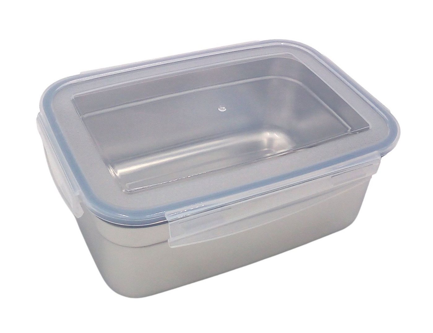 BURI Frischhaltedose Edelstahl Frischhaltedose 1,8 L Vorratsdose Brotdose Lunchbox Klickver, Edelstahl