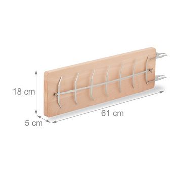 relaxdays Räucherbrett Flammlachsbrett mit Halterung, Holz