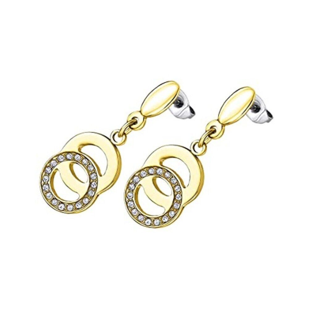 Paar Ohrstecker Elegant gold-plated earrings with zircons Woman Basic LS1913-4 / 3