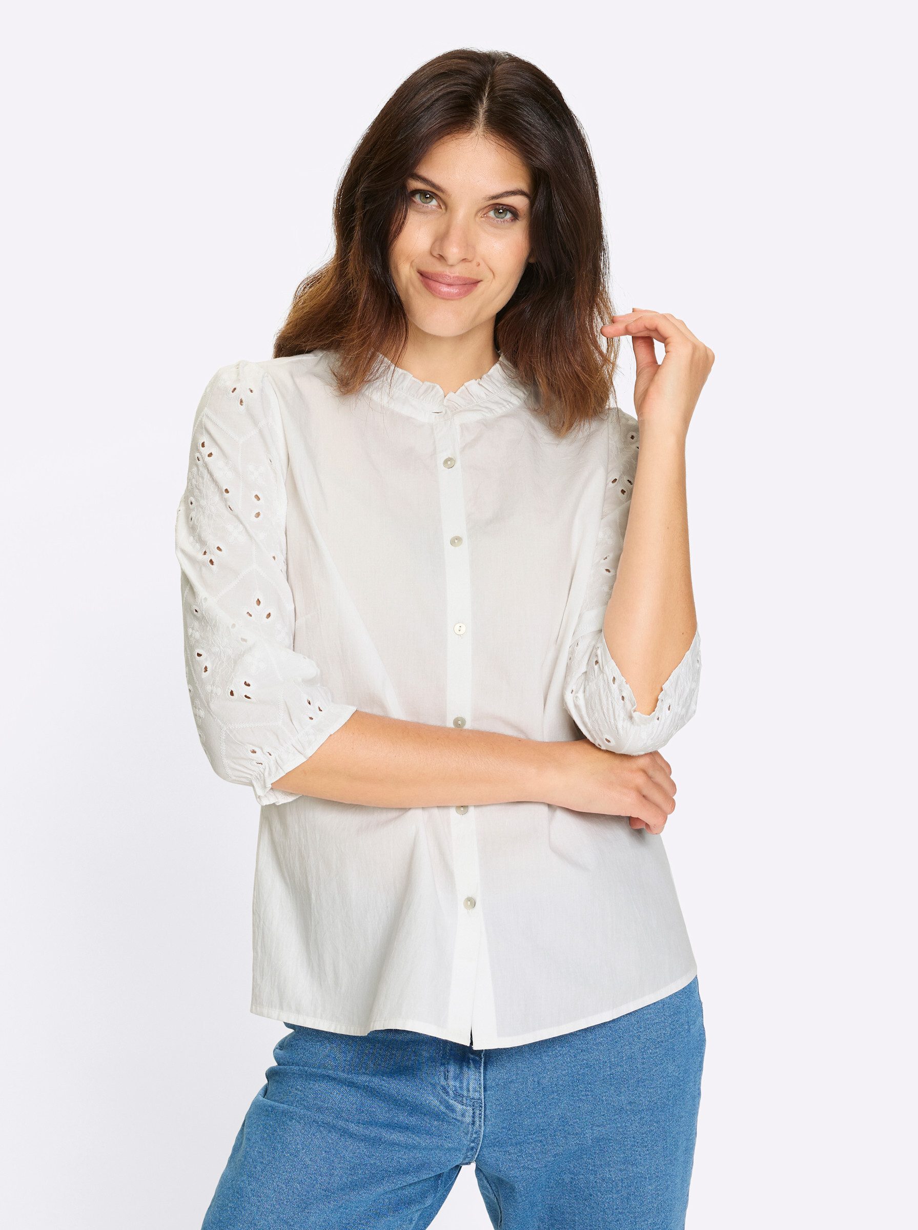 Sieh an! Klassische Bluse Baumwollbluse . günstig online kaufen