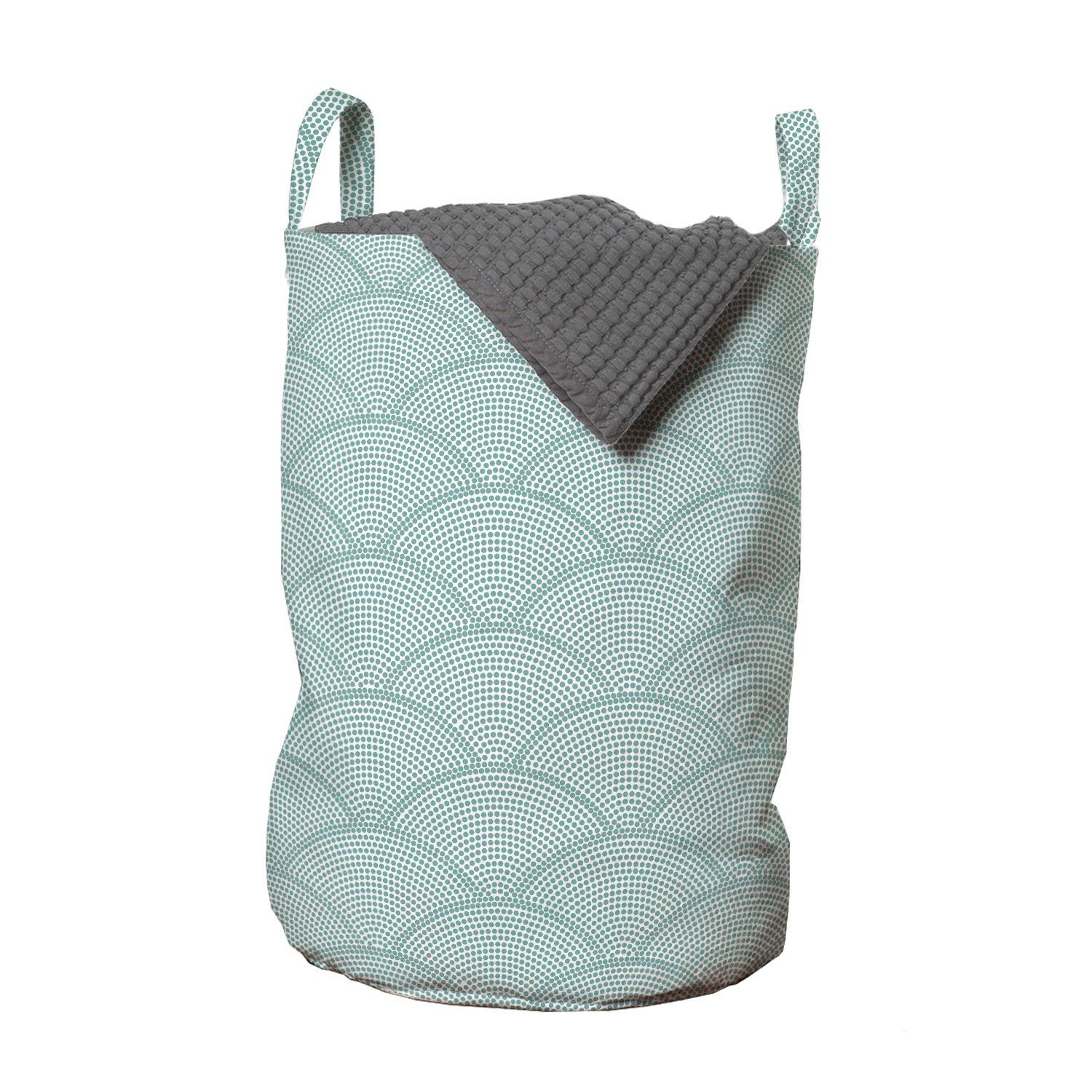 Abakuhaus Wäschesäckchen Wäschekorb mit Griffen Kordelzugverschluss für Waschsalons, Geometrisch Halbkreis-Skalen