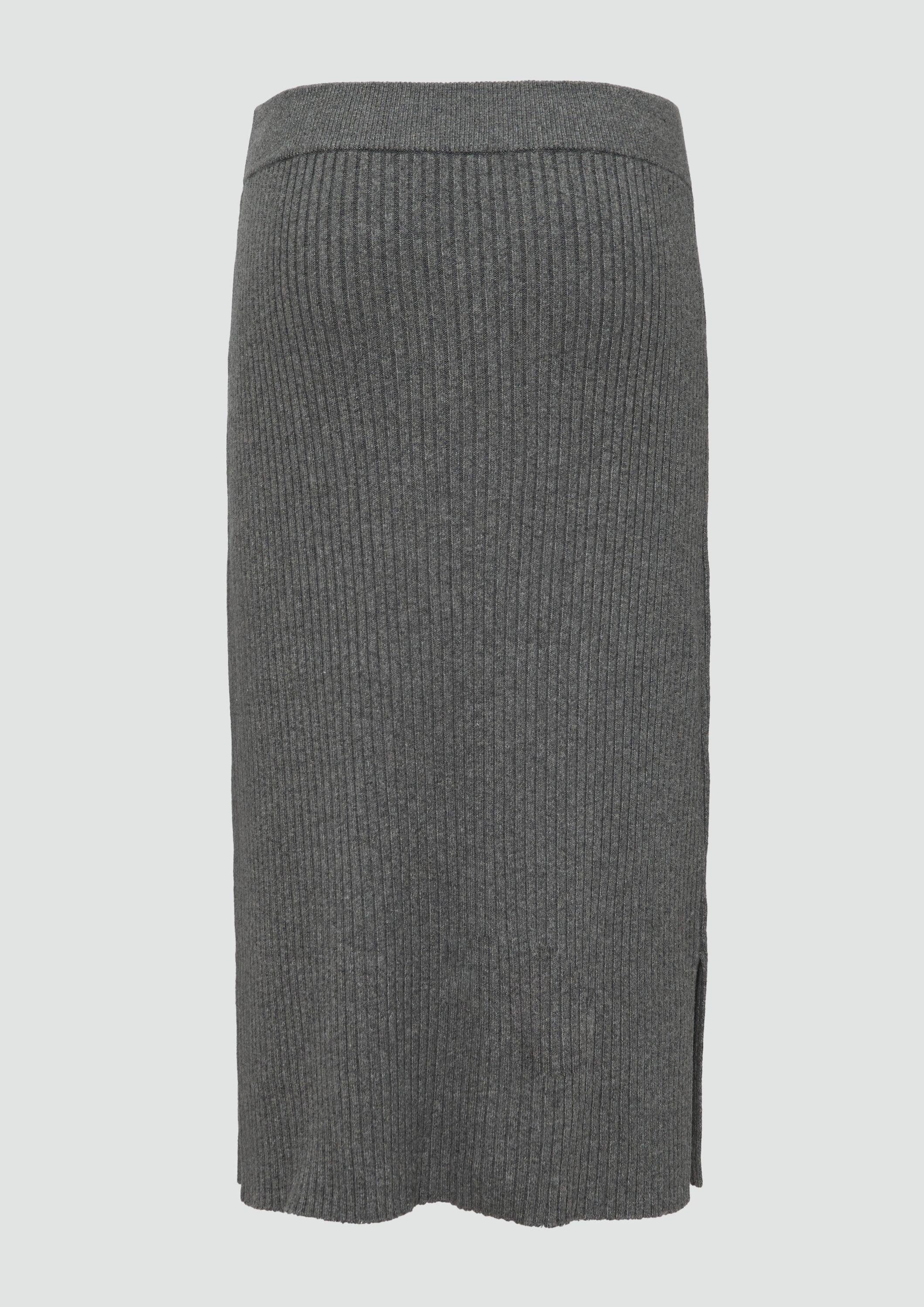 s.Oliver Midirock Rock Elastischer Midi-Strickrock mit Seitenschlitz