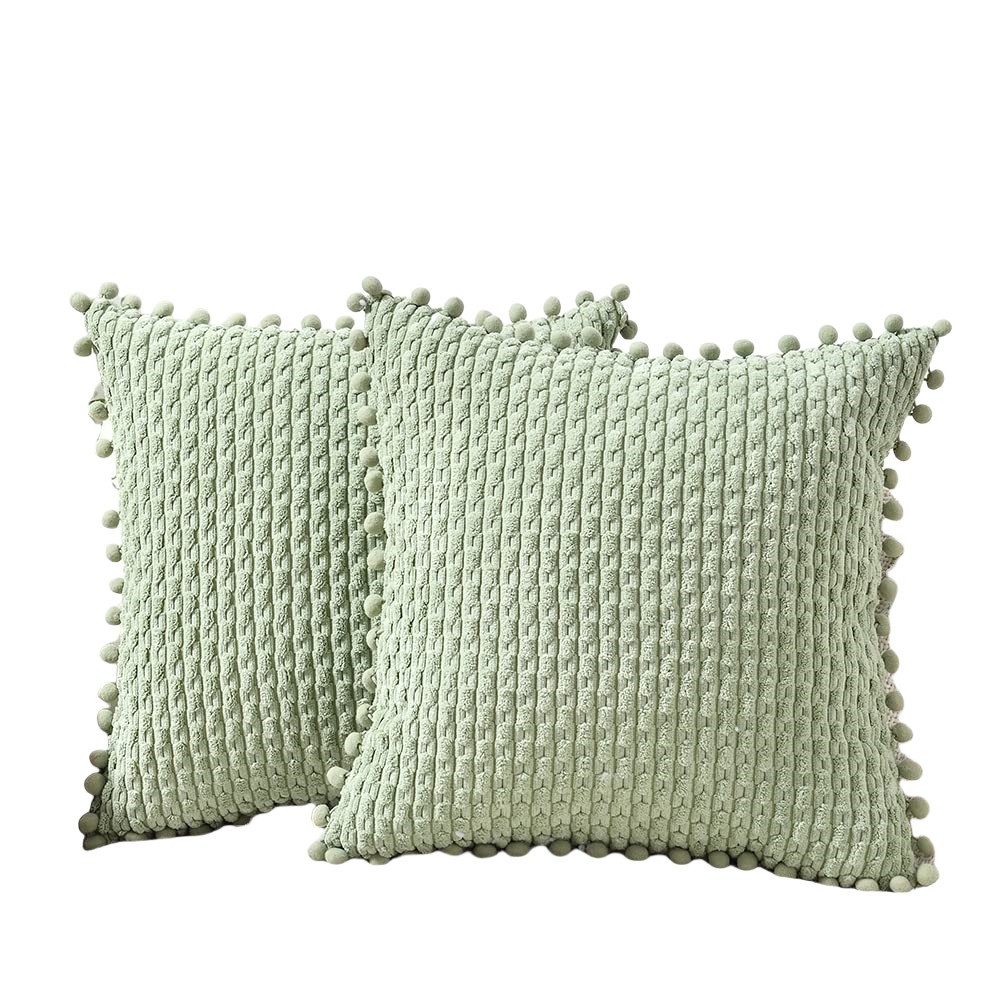 Coonoor Kissenbezüge Sofa Kissenbezug,mit Pompons, (2 Stück), für Weihnachten Bett Sofa Deko