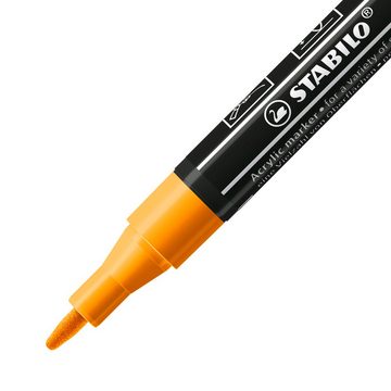 STABILO Lackmarker STABILO FREE Acrylic T100 Acrylmarker - 1-2 mm - 5er Pack - Spring