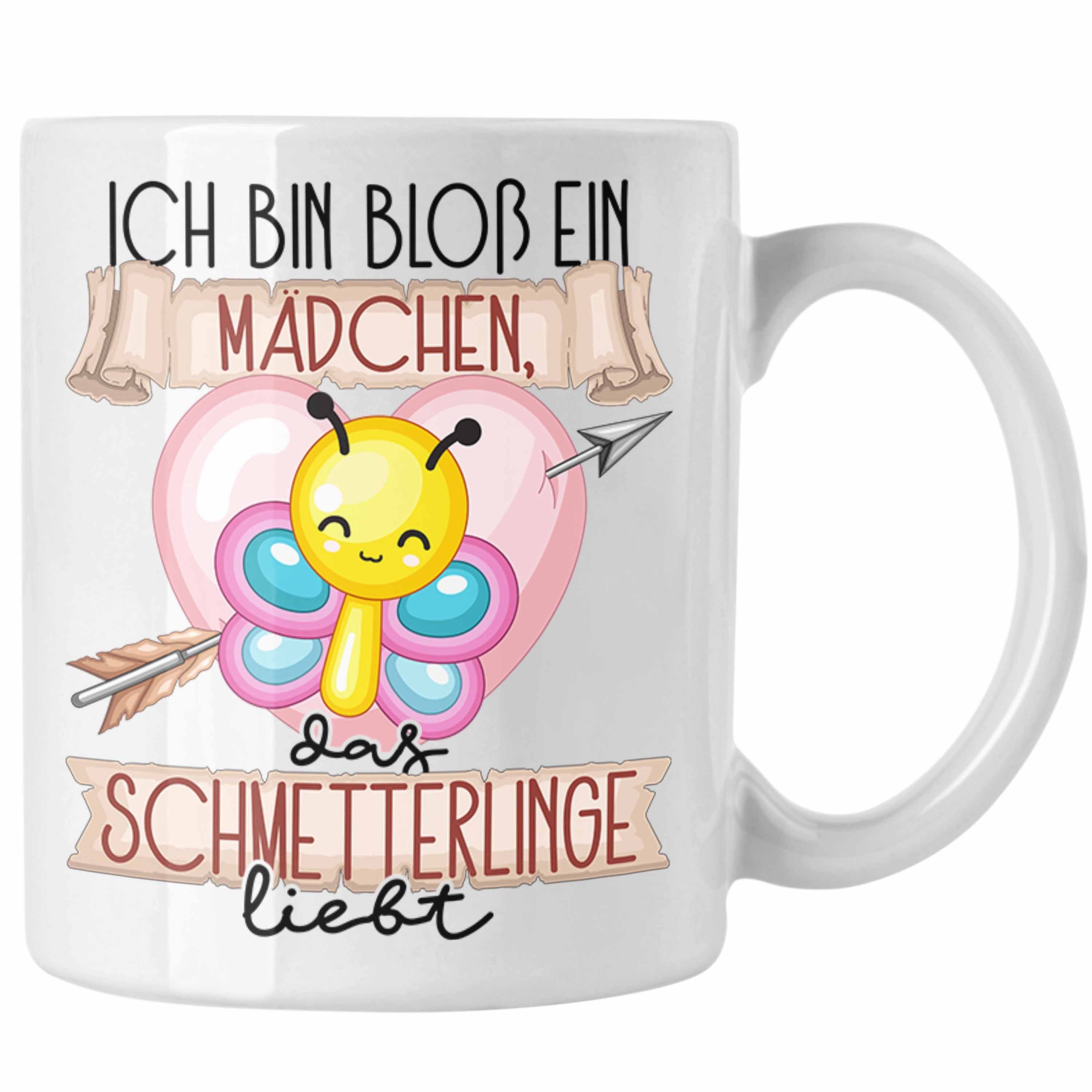 Trendation Tasse Schmetterlinge Tasse Geschenk Frauen Ich Bin Bloß Ein Mädchen Das Schm Weiss | Teetassen