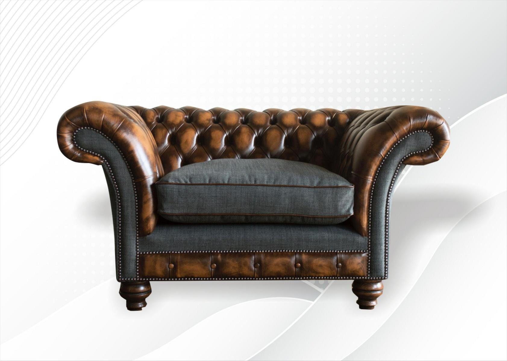 JVmoebel Chesterfield-Sessel, Sessel Couch Polster Sofa Textil Chesterfield Couchen 1 Sitzer | Chesterfield-Sessel