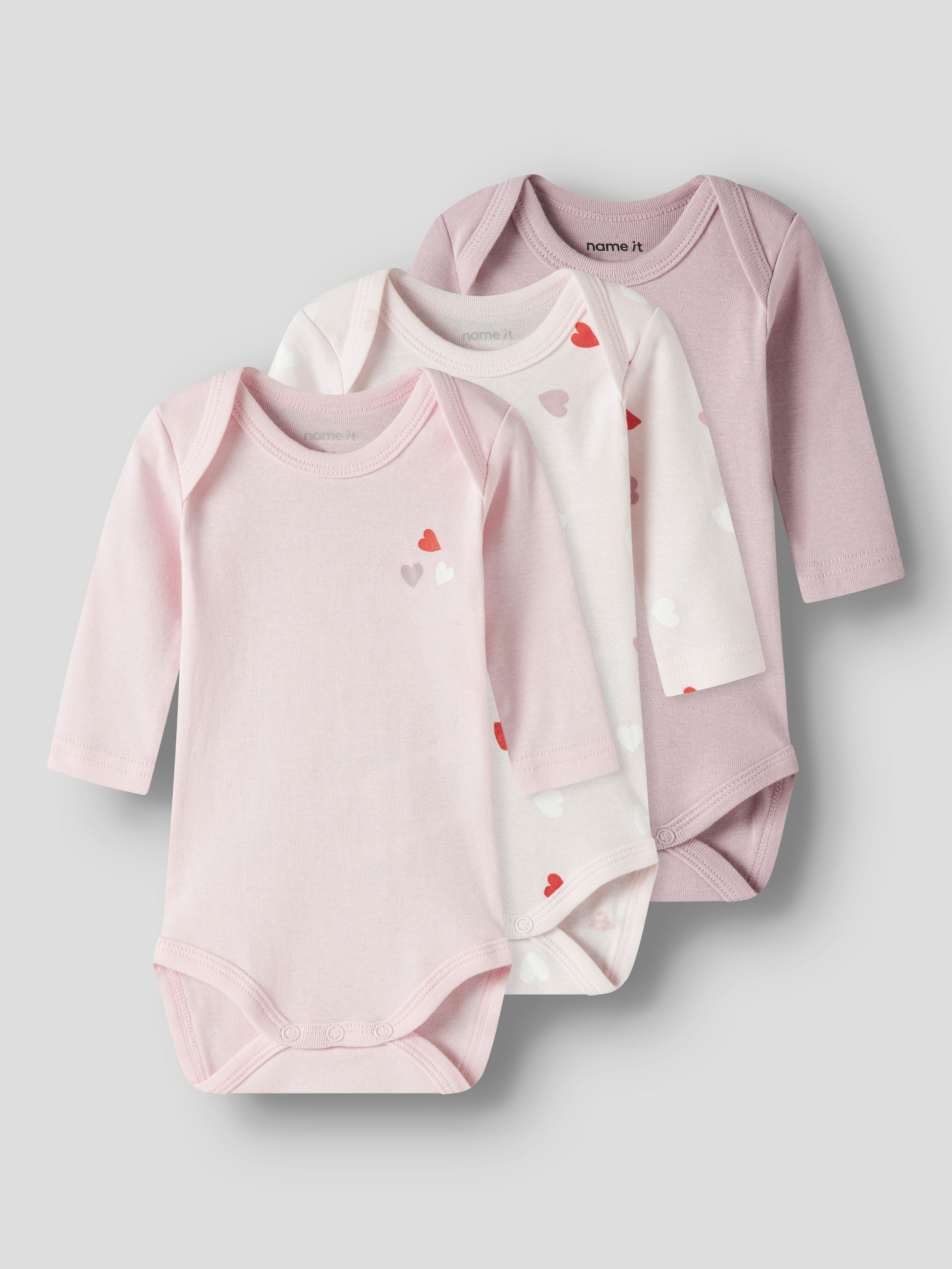 Name It Langarmbody NBFBODY 3P LS CARINARIA HEART NOOS (Packung, 3-tlg)