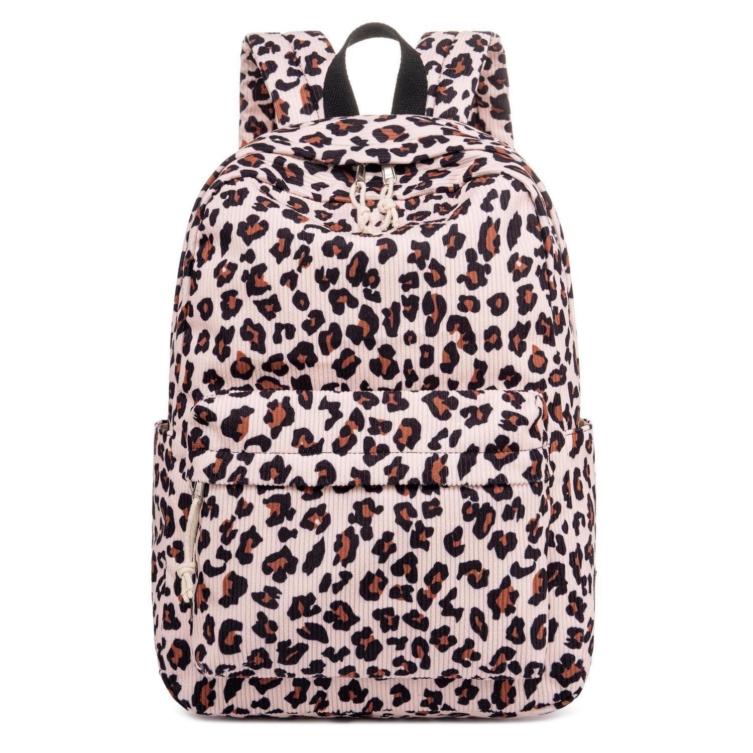 LuxusKollektion Schulrucksack Rucksack Mädchen Cord Leopard Casual Travel