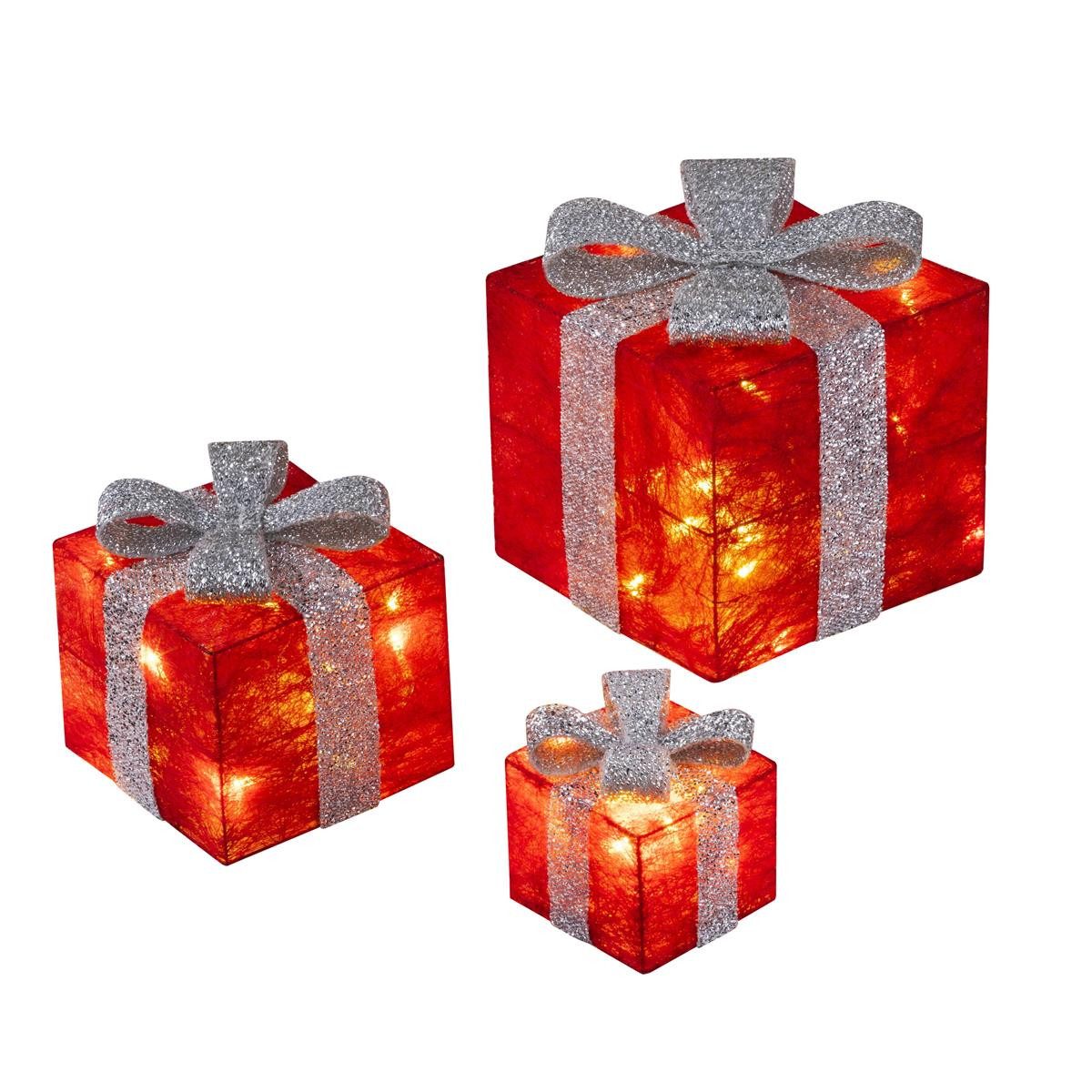 Bambelaa! LED Dekolicht Bambelaa! Led Deko Leucht Geschenk Boxen 3er Set inkl. Timer Funktion, Gelb