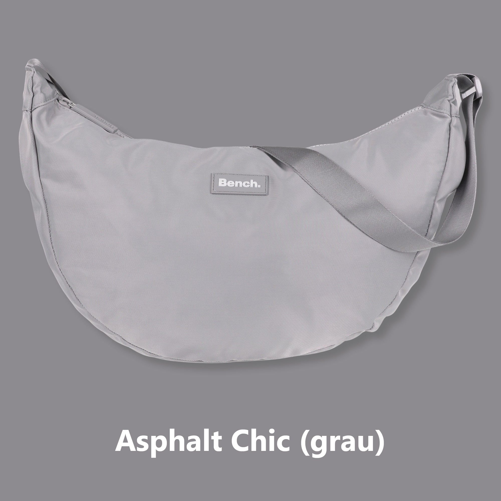 Bench. Handtasche Crossbag Moon Bag Form Slingbag Schultertasche, Damentasche Damen Freizeittasche Sichel Mond Form 64216 + Etui