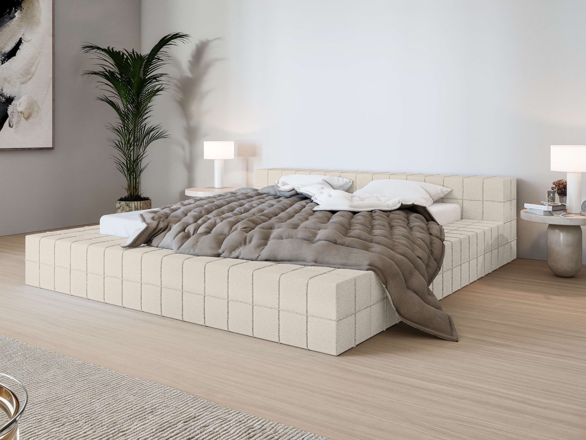 Home affaire Polsterbett VENDY wahlweise mit Matratze und Topper, in 3 Breiten erhältlich, Bettgestell mit Kopfteil und Bettkasten, mit/ohne Matratze (BFK/TFK)