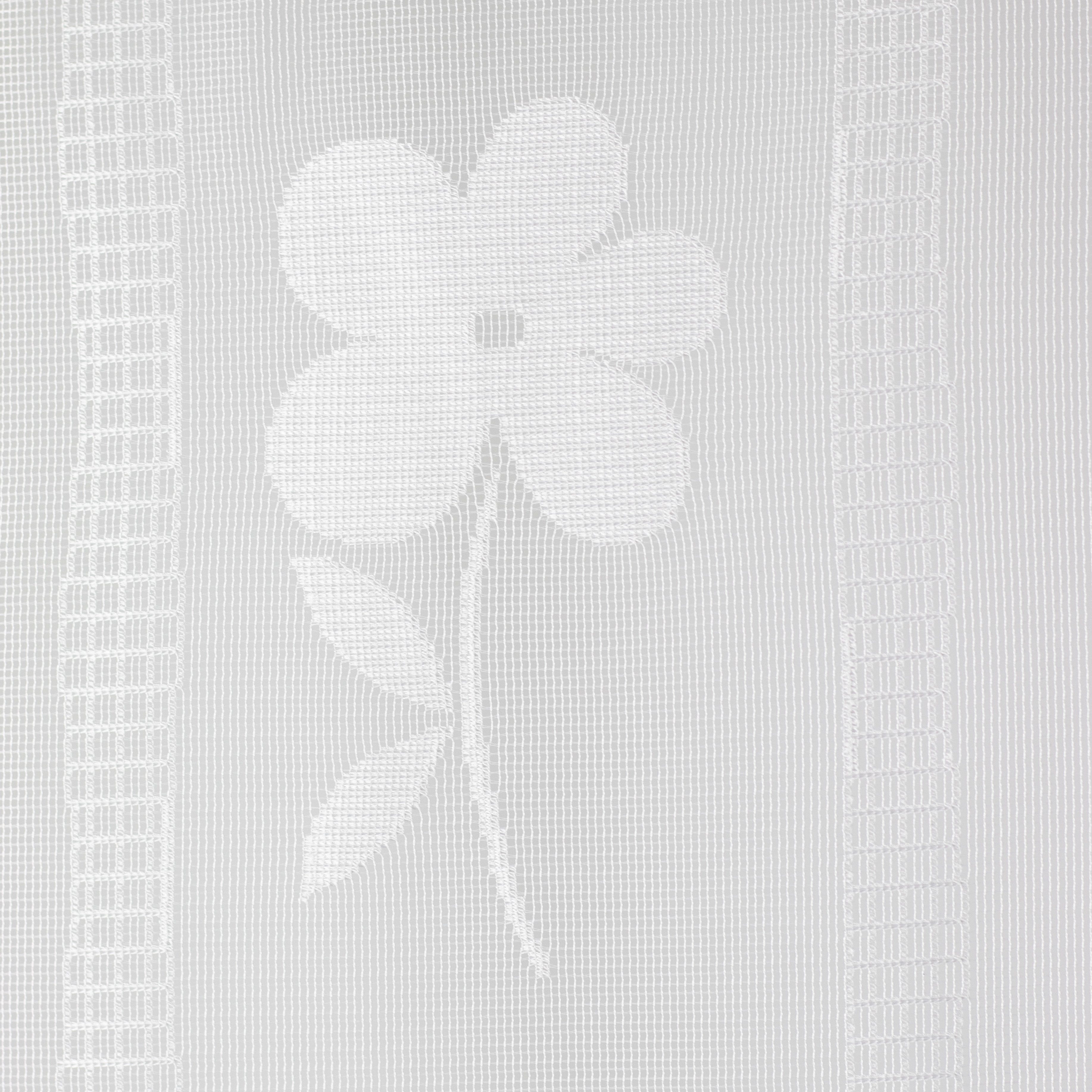 Scheibengardine 3er Set Miniflächenvorhänge Scheibengardine 2310 Weiß halbtransparent, Wirkgardine Stangendurchzug Schiebegardine EXPERIENCE, (3 Tunnelzug St), Küchengardine Floral