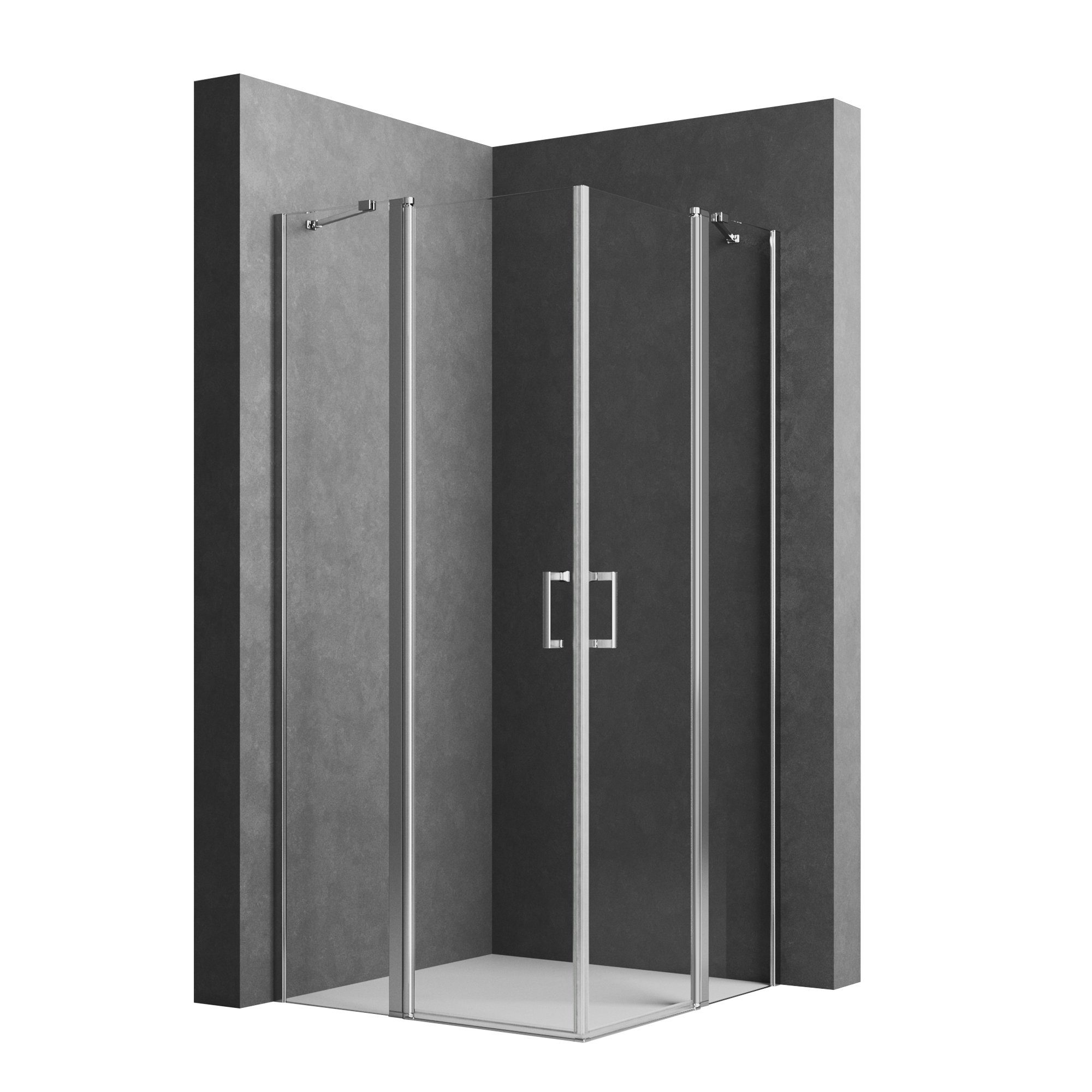 Boromal Eckdusche Duschkabine 90x80 80x90 Schwarz günstig online kaufen