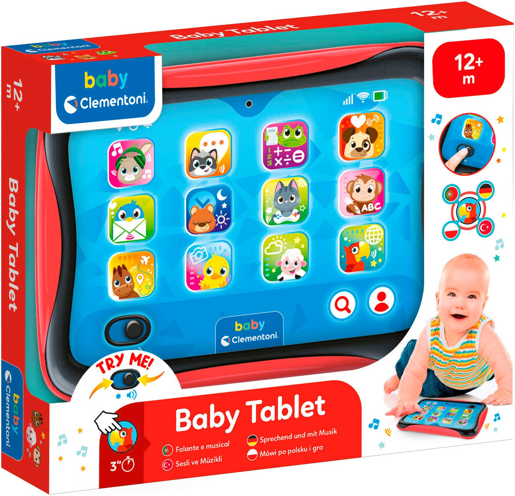 Clementoni® Lerntablet Baby Clementoni, Baby-Tablet, Mit Licht und Sound