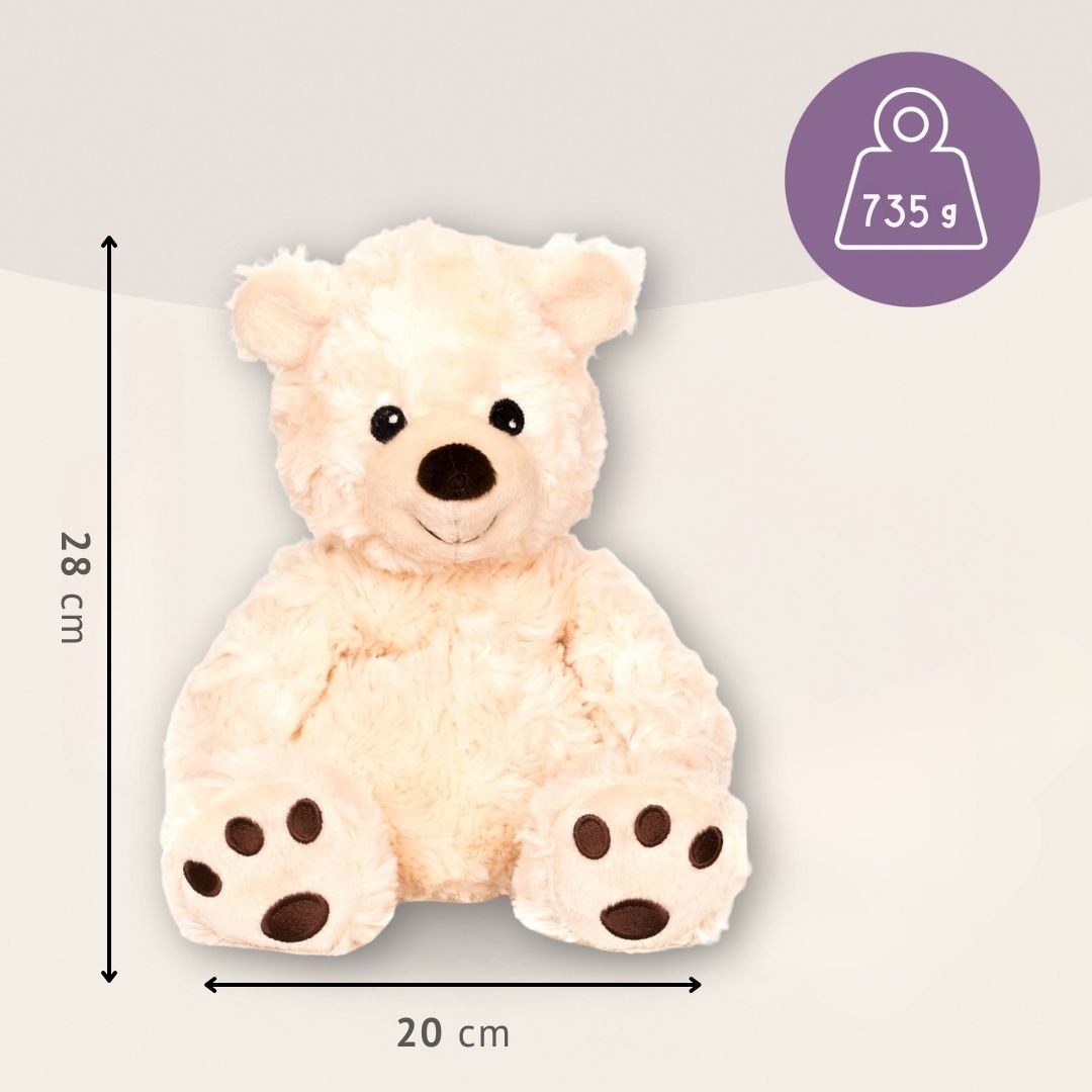 Habibi Plush Wärmekissen Habibi Plush Wärmetier Stofftier 1632 Bär sitzend creme
