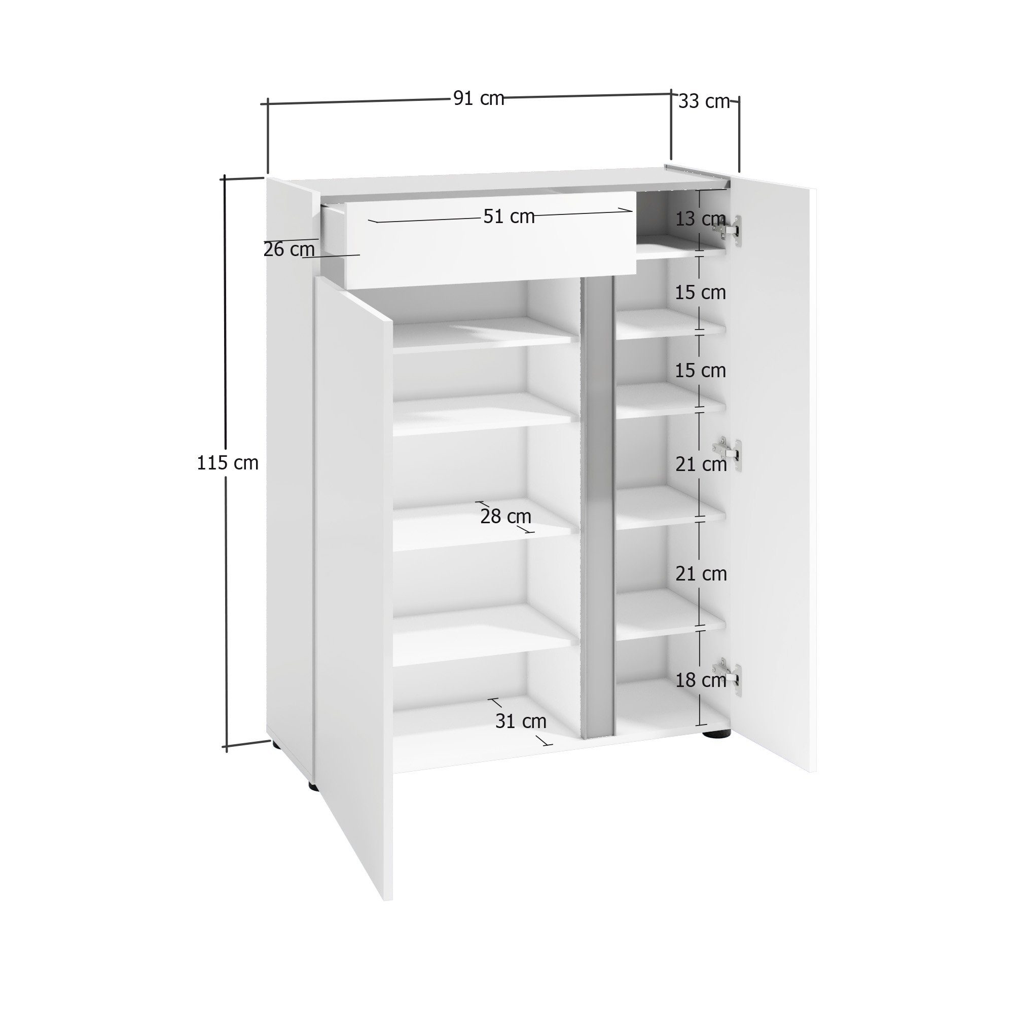 Schuhschrank (1-St) Atrium KITALY