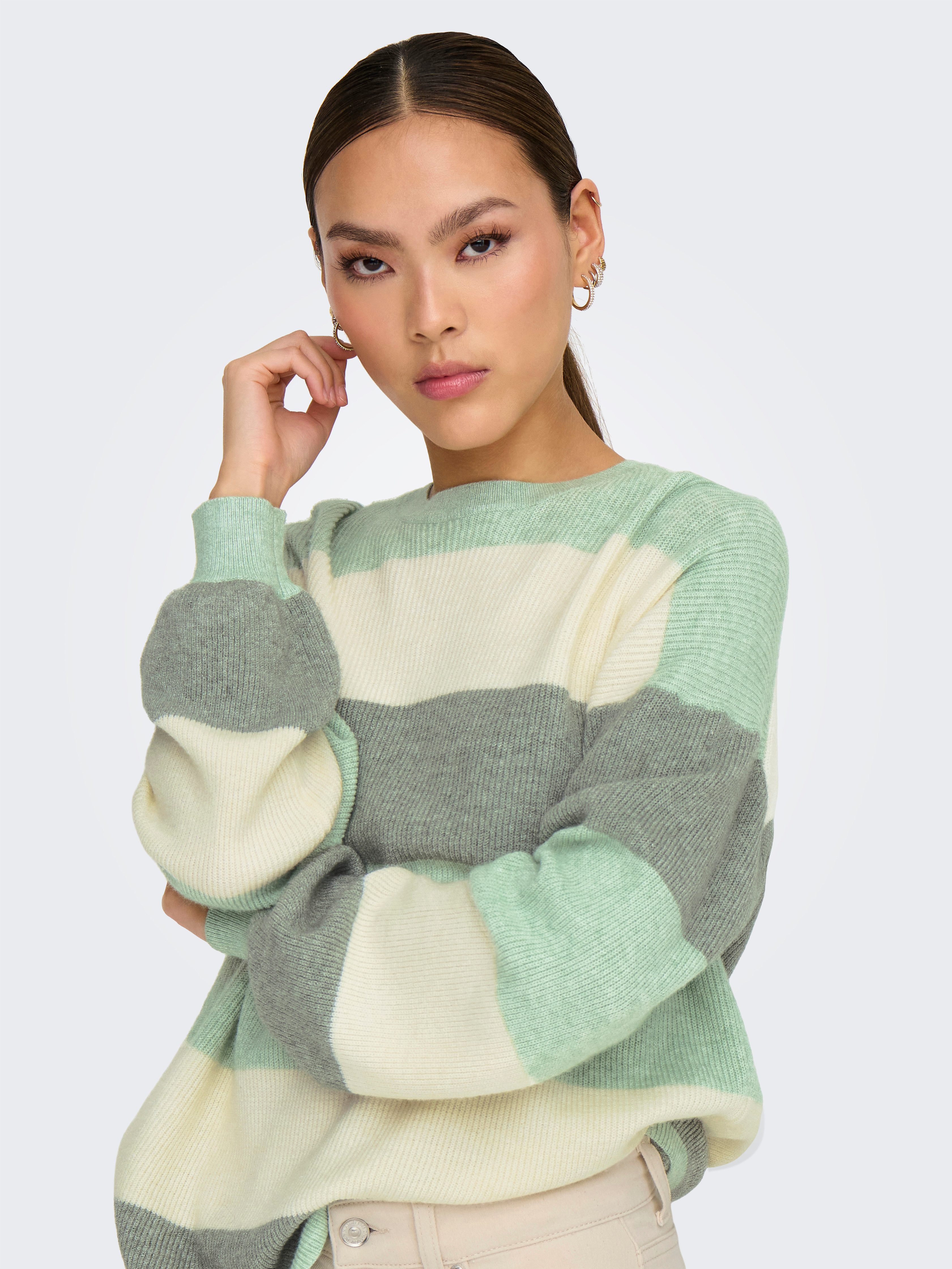 ONLY Strickpullover ONLATIA L/S STRIPE PULLOVER KNT NOOS mit Colorblock Des günstig online kaufen