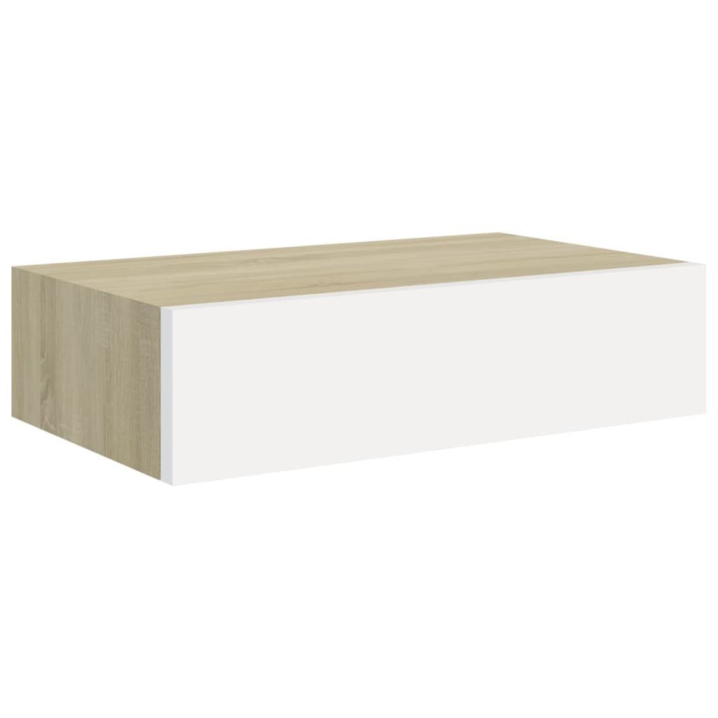 vidaXL Wandregal 40 x 235 x 10 cm Wandregal aus MDF mit Schublade 40x23,5 cm für elegan