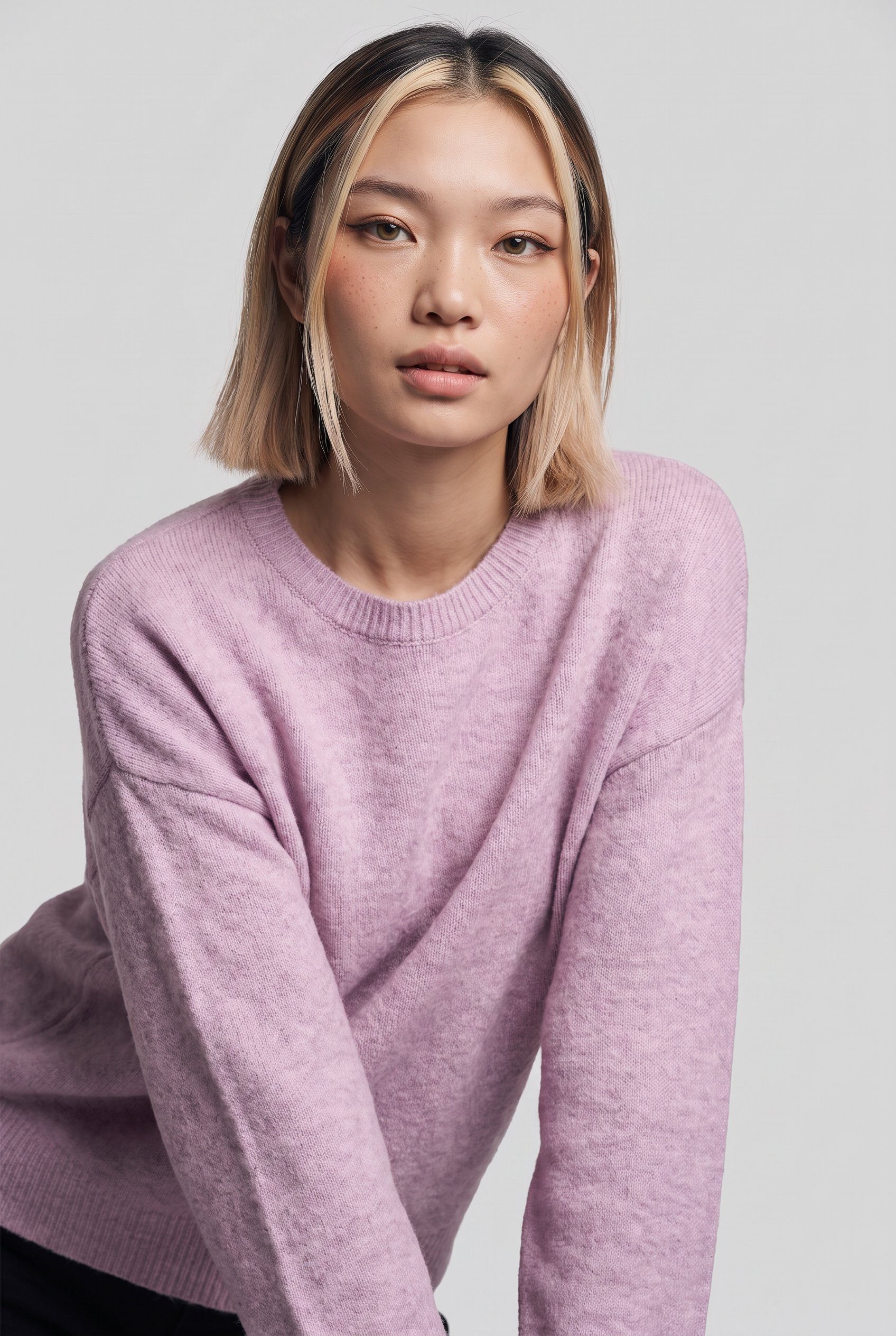 ONLY Strickpullover ONLOLIVIA LS O-NECK CC KNT Materialmix, regular fit