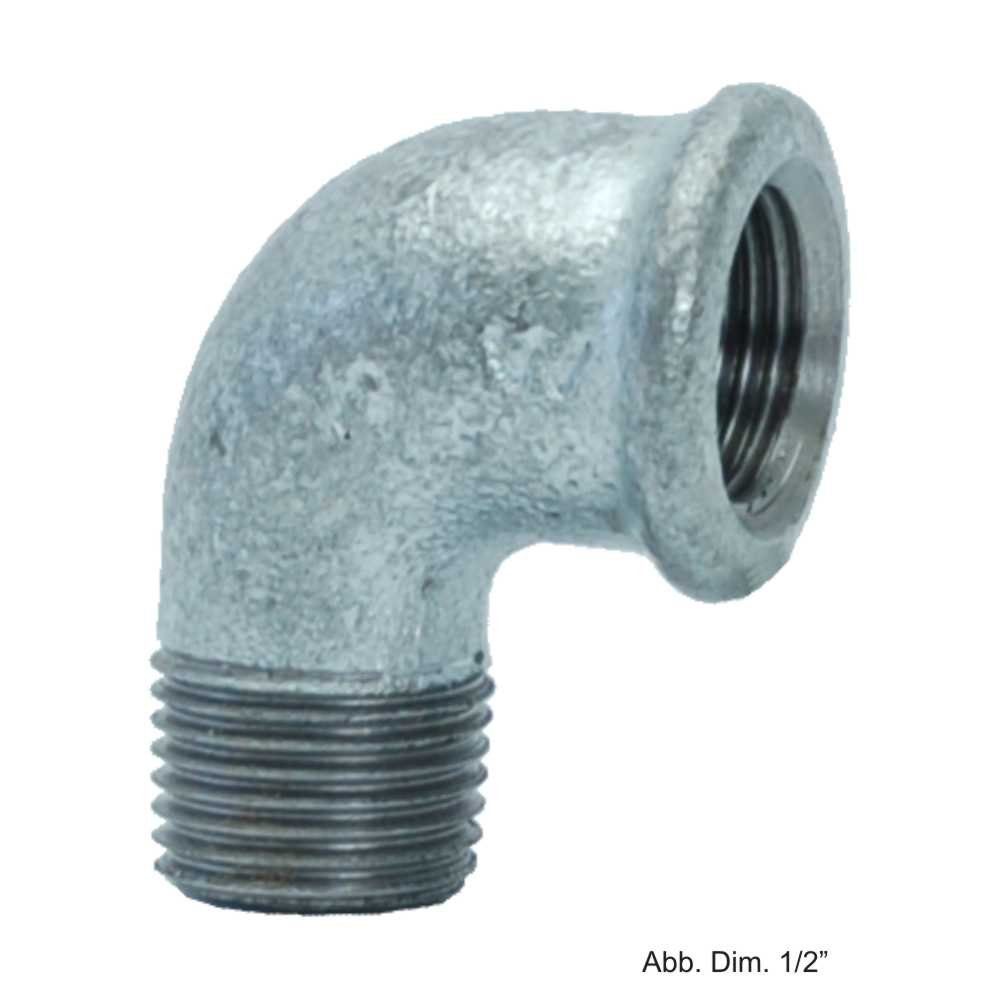 Atusa Wasserrohr Winkel verzinkt, Nr.92 i/a 90°, 3/8"