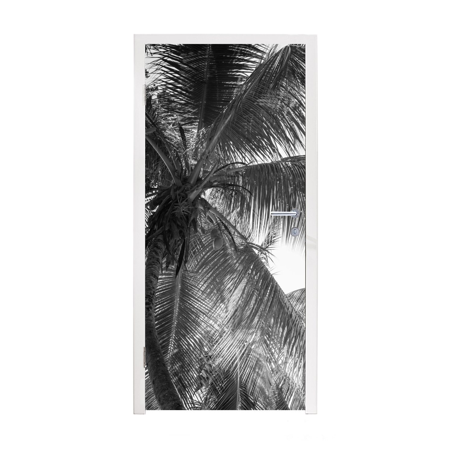 MuchoWow Türtapete Palmwedel - Vintage - Natur, Matt, bedruckt, (1 St), Fototapete für Tür, Türaufkleber, 75x205 cm