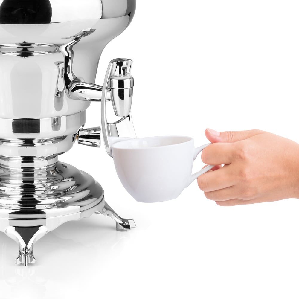 BEEM Samowar Odessa 3l 1800W Edelstahl mit Dispenser, 1800 W, Hotel, Gastronomie, Home, mit 3 l Wasserbehälter und 1 l Teekanne