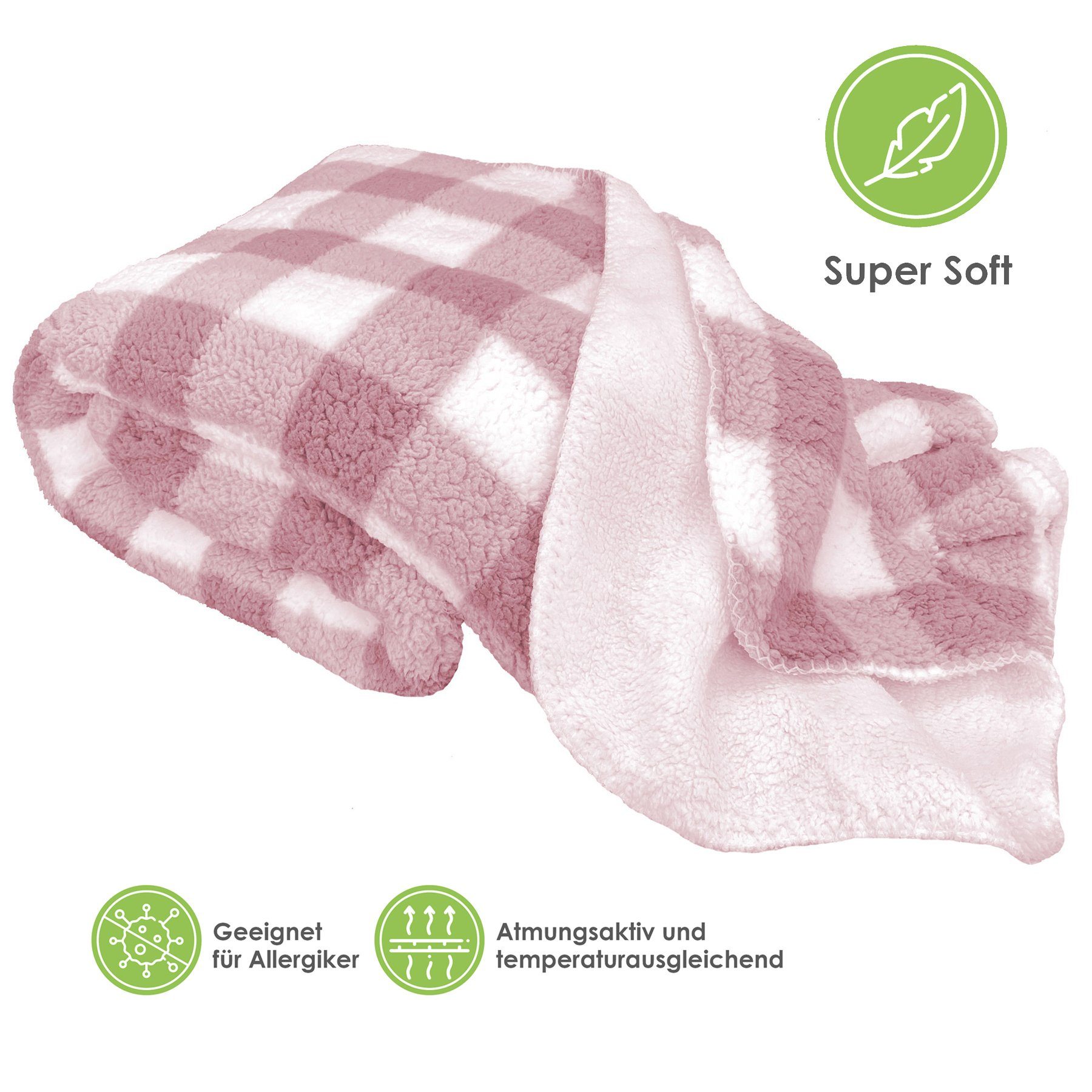 Wohndecke Sherpa Kuscheldecke Cottage Winterdecke Teddy günstig online kaufen