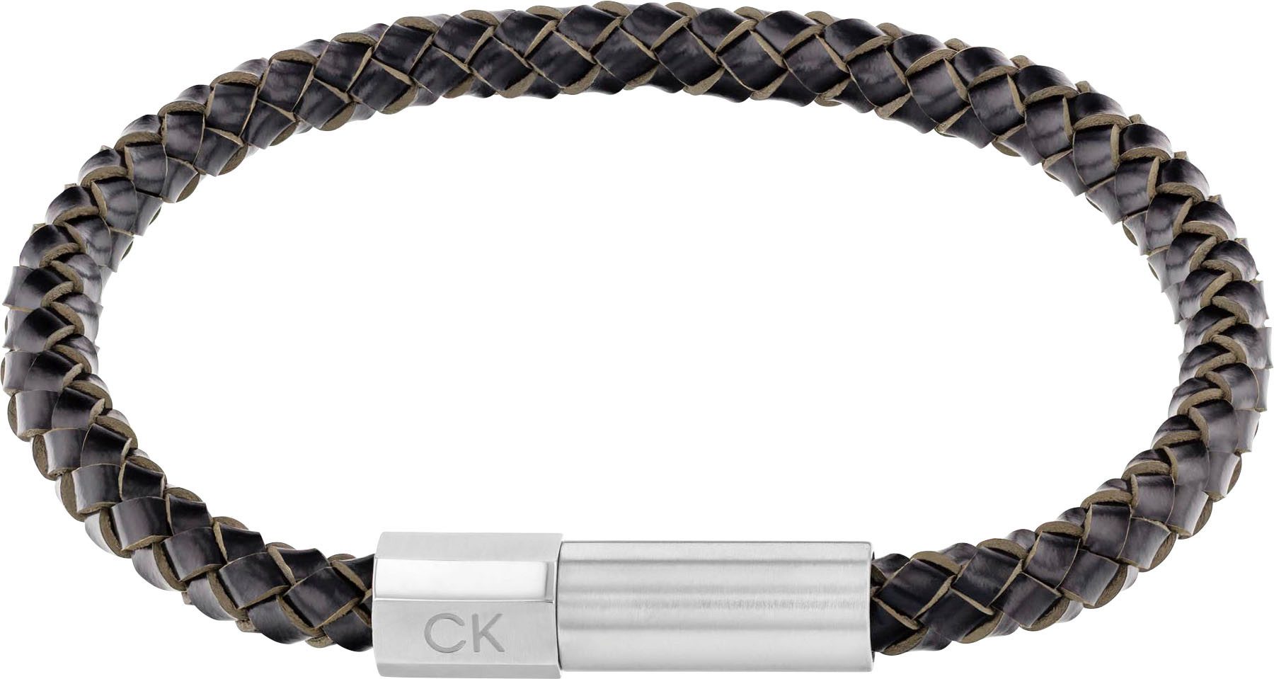 Calvin Klein Lederarmband Schmuck Edelstahl Armband INDUSTRIAL FACETS