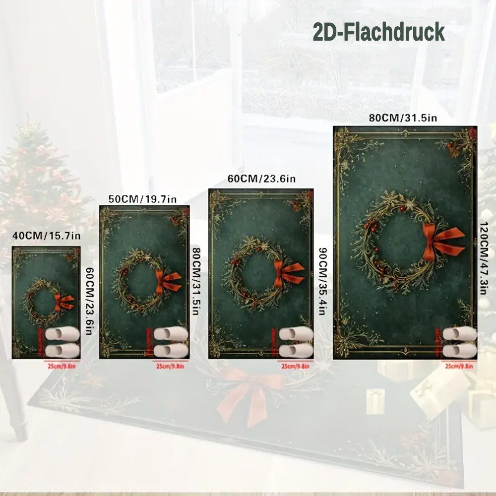 CLTYQ Fußmatte Weihnachten Wohnzimmer Waschbar,rutschfest, fleckenbeständig günstig online kaufen