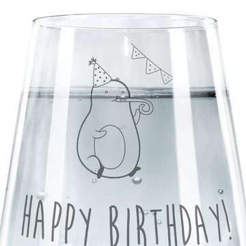 Mr. & Mrs. Panda Glas Avocado Geburtstag - Transparent - Geschenk, Wasserglas, Spülmaschine, Premium Glas, Elegantes Design
