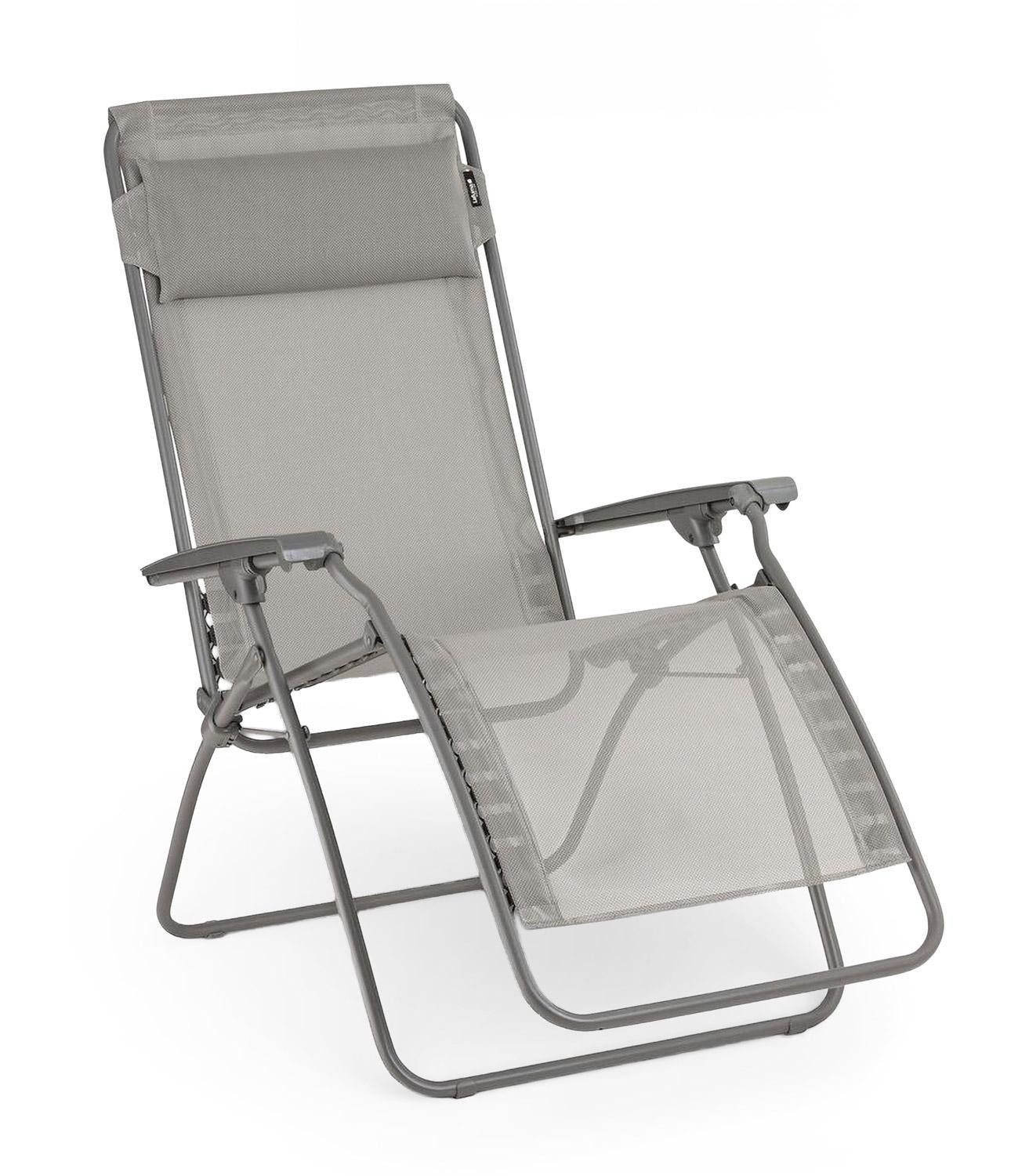 Lafuma Gartenliege R CLIP NATURA COLORBLOCK, Terre, Titanfarben, Stahlgestell, Kopfstütze, Verstellbar, B 67 x H 114 x T 88 cm