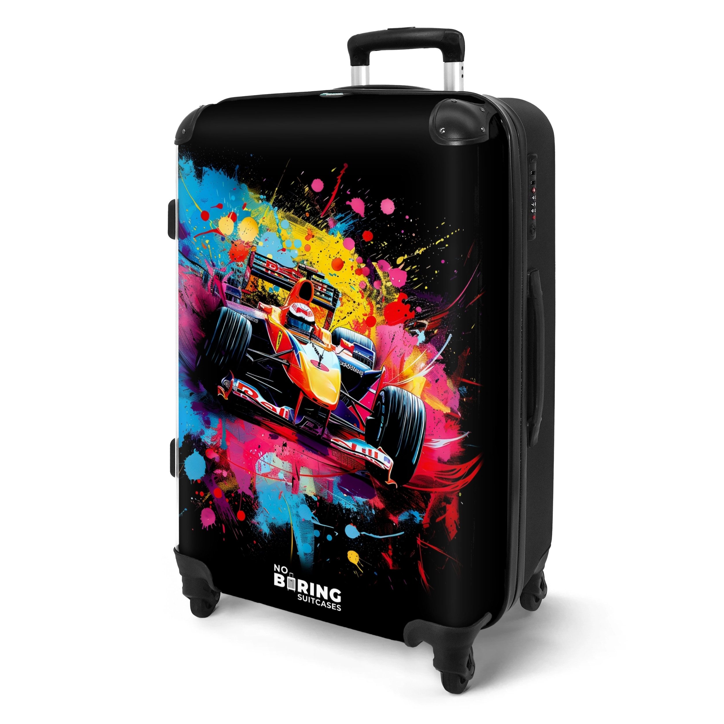 NoBoringSuitcases.com© Hartschalen-Trolley Formel-1-Auto mit Graffiti 67 günstig online kaufen