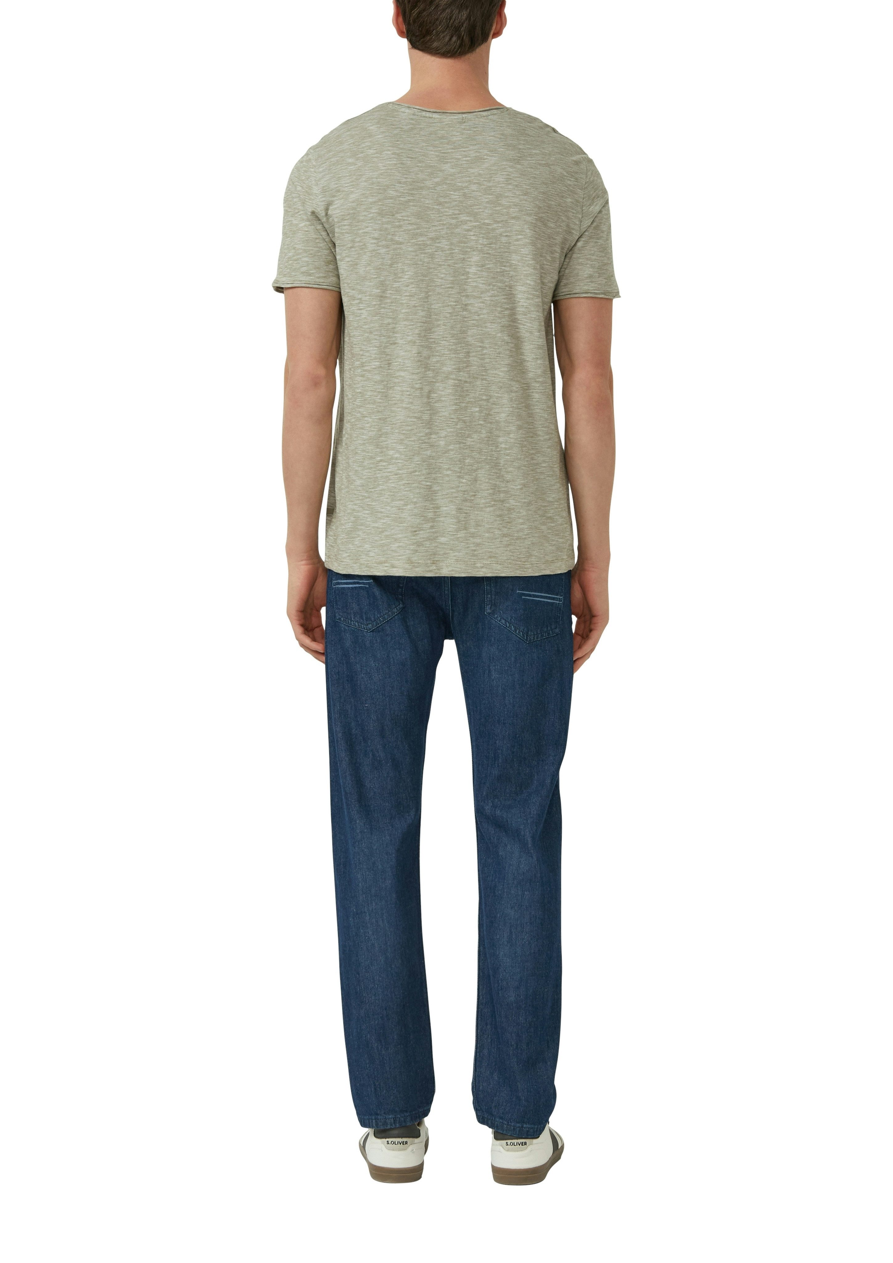 s.Oliver Kurzarmshirt Sommershirt meliert, mit Brusttasche – Bild 2 von 4