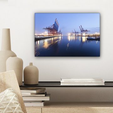 OneMillionCanvasses® Leinwandbild Hamburger Hafen, (1 St), Wandbild Leinwandbilder, Aufhängefertig, Wanddeko, 30x20 cm