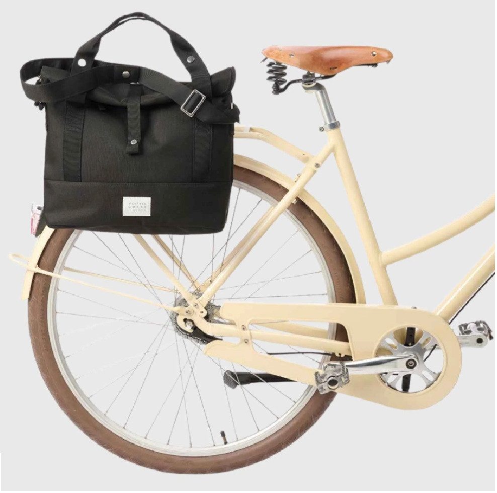 Weathergoods Sweden Fahrradtasche Weathergoods Sweden City Bike Satchel XL 20l Fahrradtasche, Tote Bag, PU-beschichtetes Baumwoll-Canvas, Laptopfach für bis zu 15 Zoll