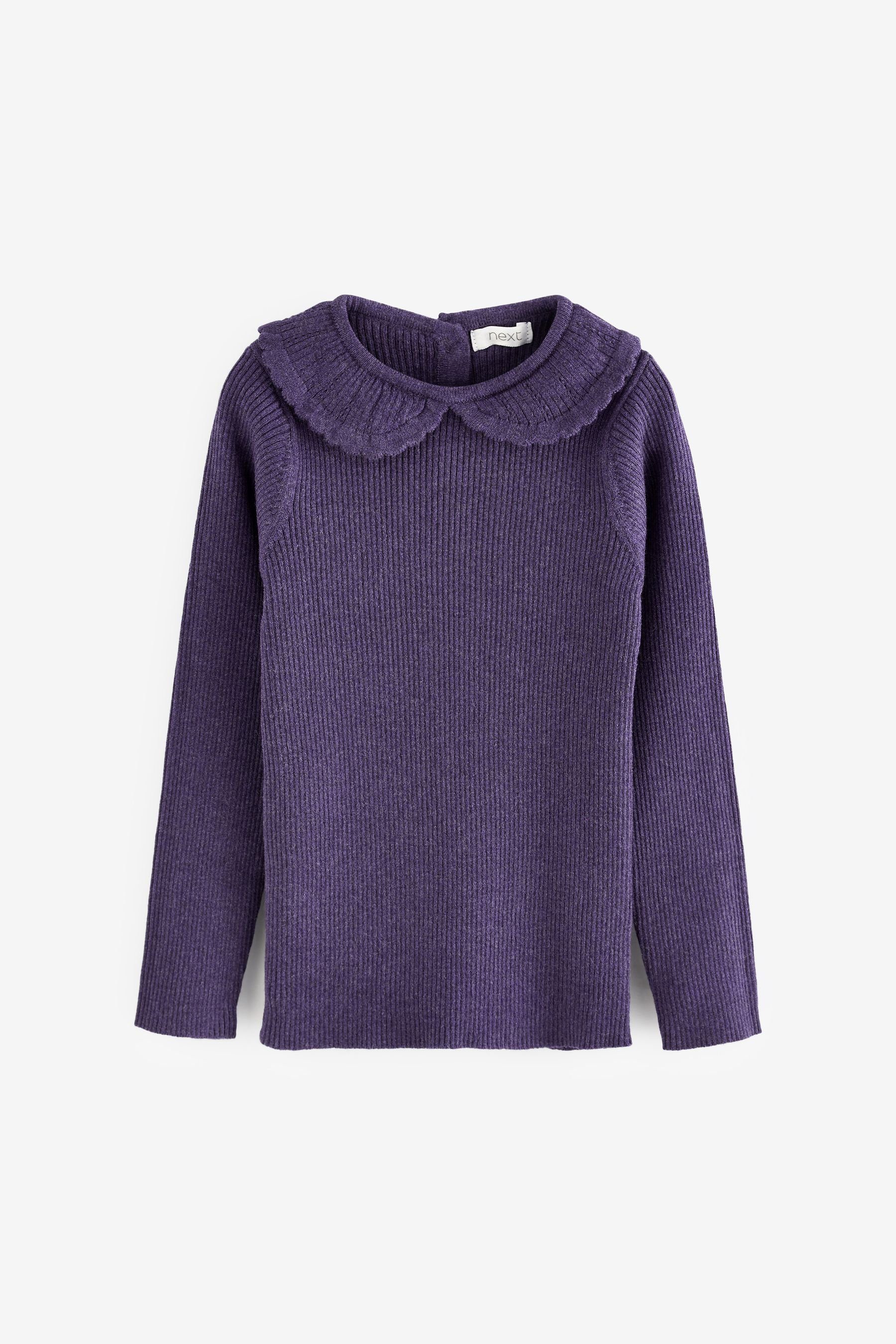 Next Strickpullover Pullover mit Kragen (1-tlg) Purple