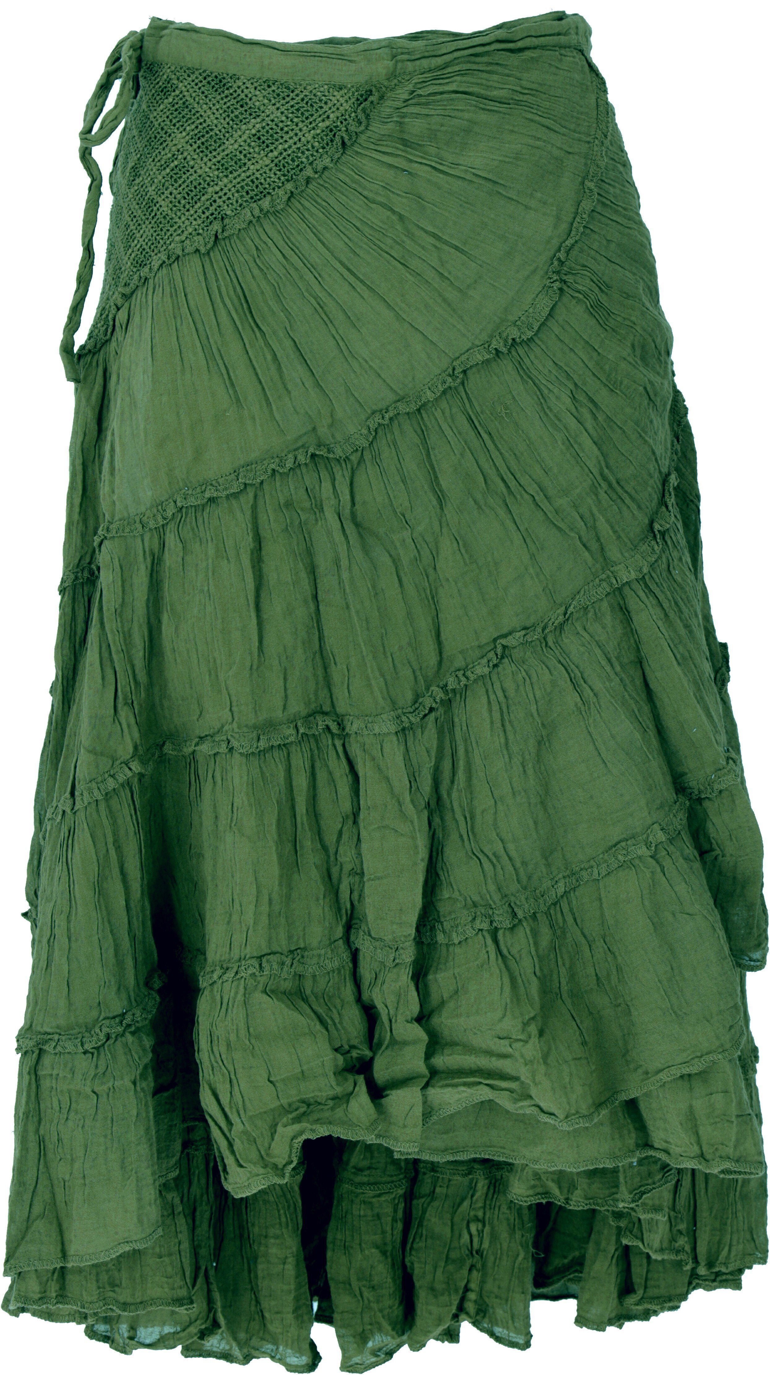 Guru-Shop Minirock Boho Wickelrock, Krinkelrock, Maxirock,.. alternative Bekleidung